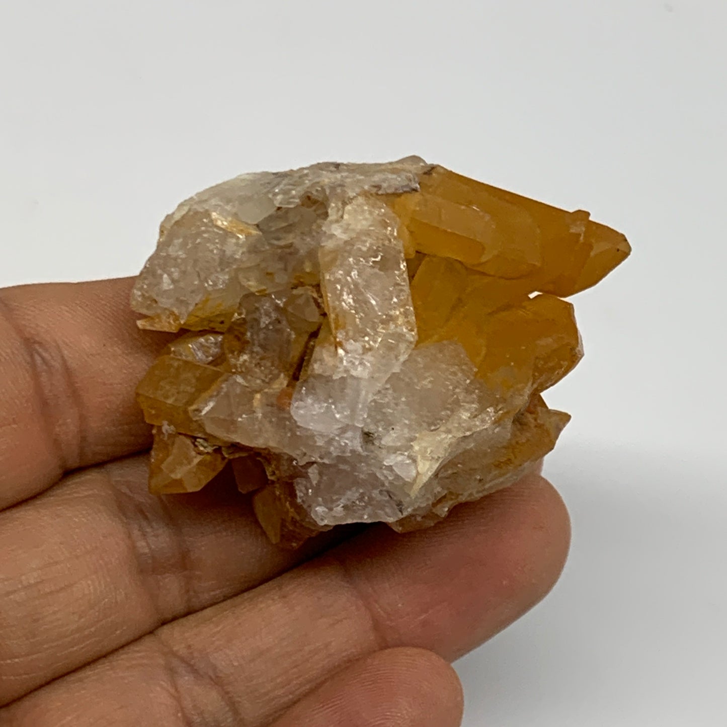 45.4g, 1.9"x1.4"x1.2", Orange Quartz Cluster Crystal Terminated @Brazil, B28891