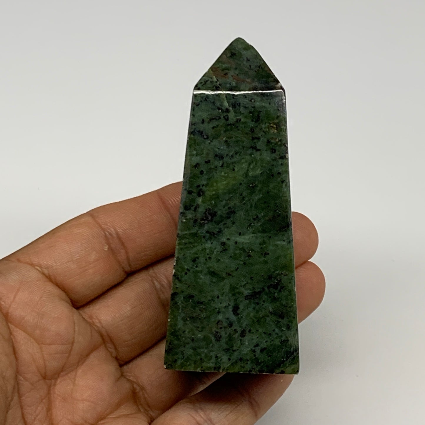 146g, 3.3"x1.3"x1.3", Serpentine Point Tower Obelisk Crystal @Pakistan, B29626