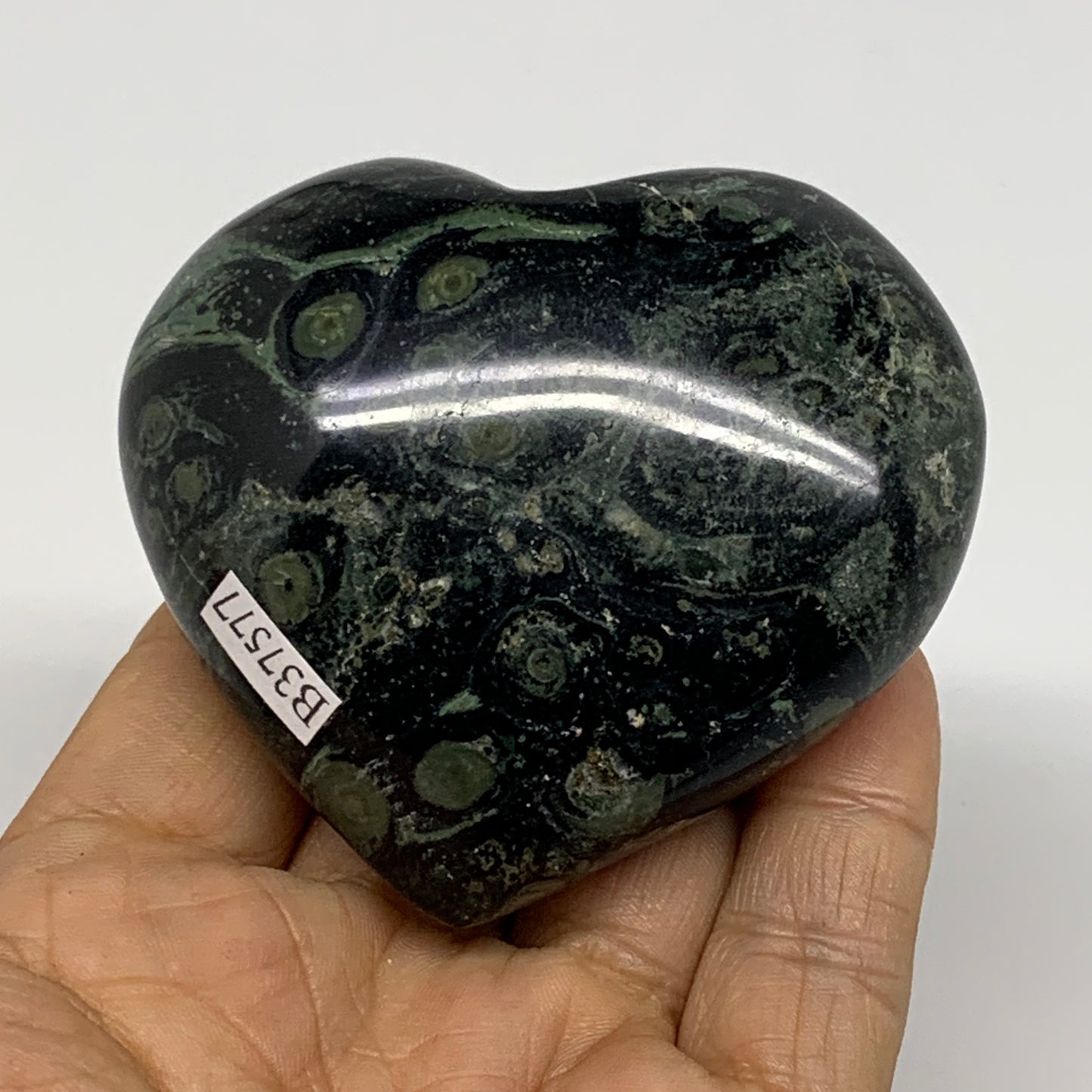 0.44 lbs, 2.4"x2.8"x1.3", Kambaba Jasper Heart Crocodile Polished Crystal, B3757