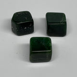 146g, 1.1"-1.1", 3pcs, Natural Nephrite Jade Tumbled Stone @Afghanistan,B31896