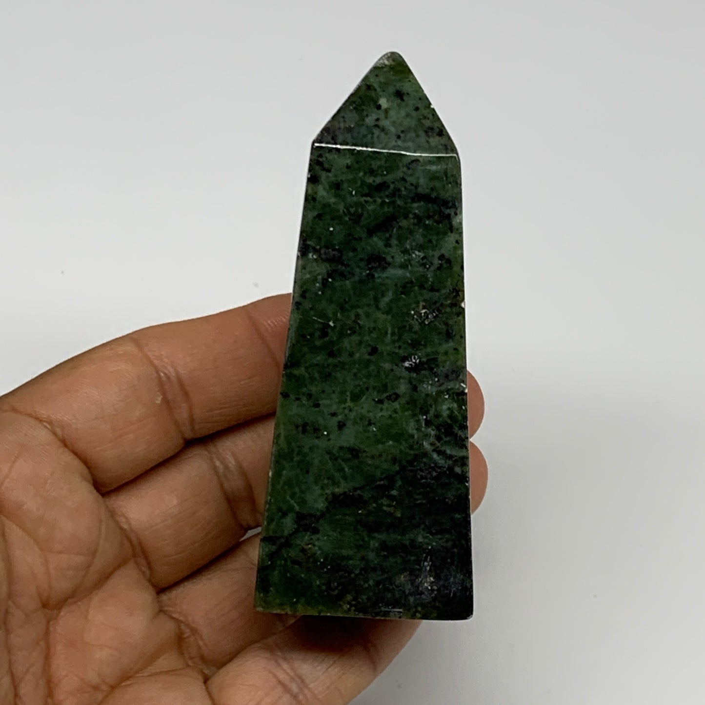 146g, 3.3"x1.3"x1.3", Serpentine Point Tower Obelisk Crystal @Pakistan, B29626