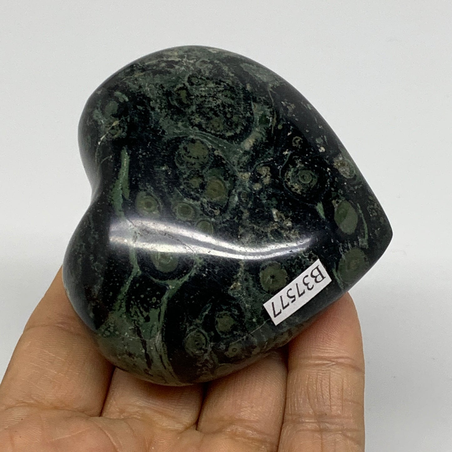 0.44 lbs, 2.4"x2.8"x1.3", Kambaba Jasper Heart Crocodile Polished Crystal, B3757
