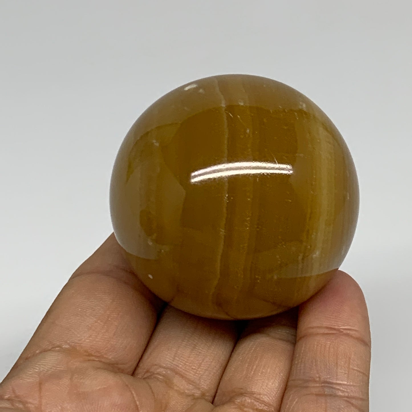 178.7g, 2"(50mm), Honey Calcite Sphere Polished Gemstone, B35316