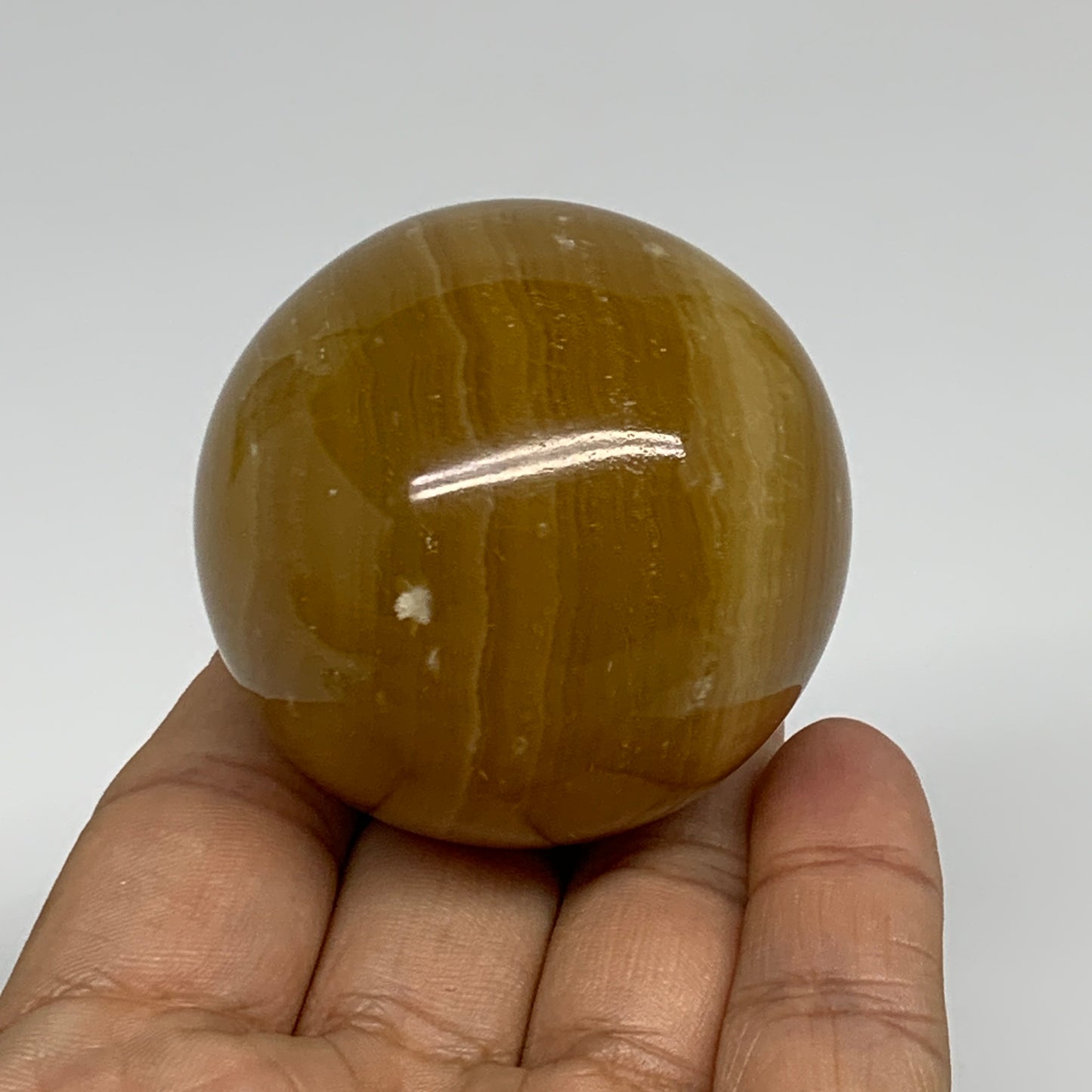 178.7g, 2"(50mm), Honey Calcite Sphere Polished Gemstone, B35316