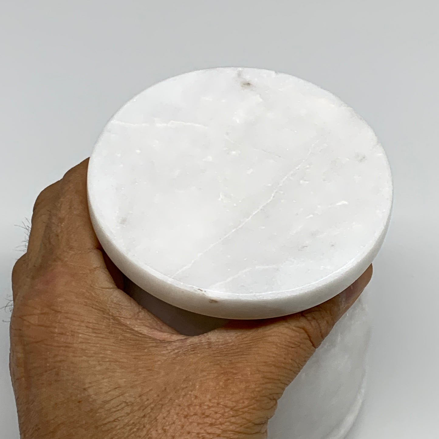 2.16 lbs, 3.8"x3.7", Natural Marble Crystal Pestle and Mortar Handmade, B32530