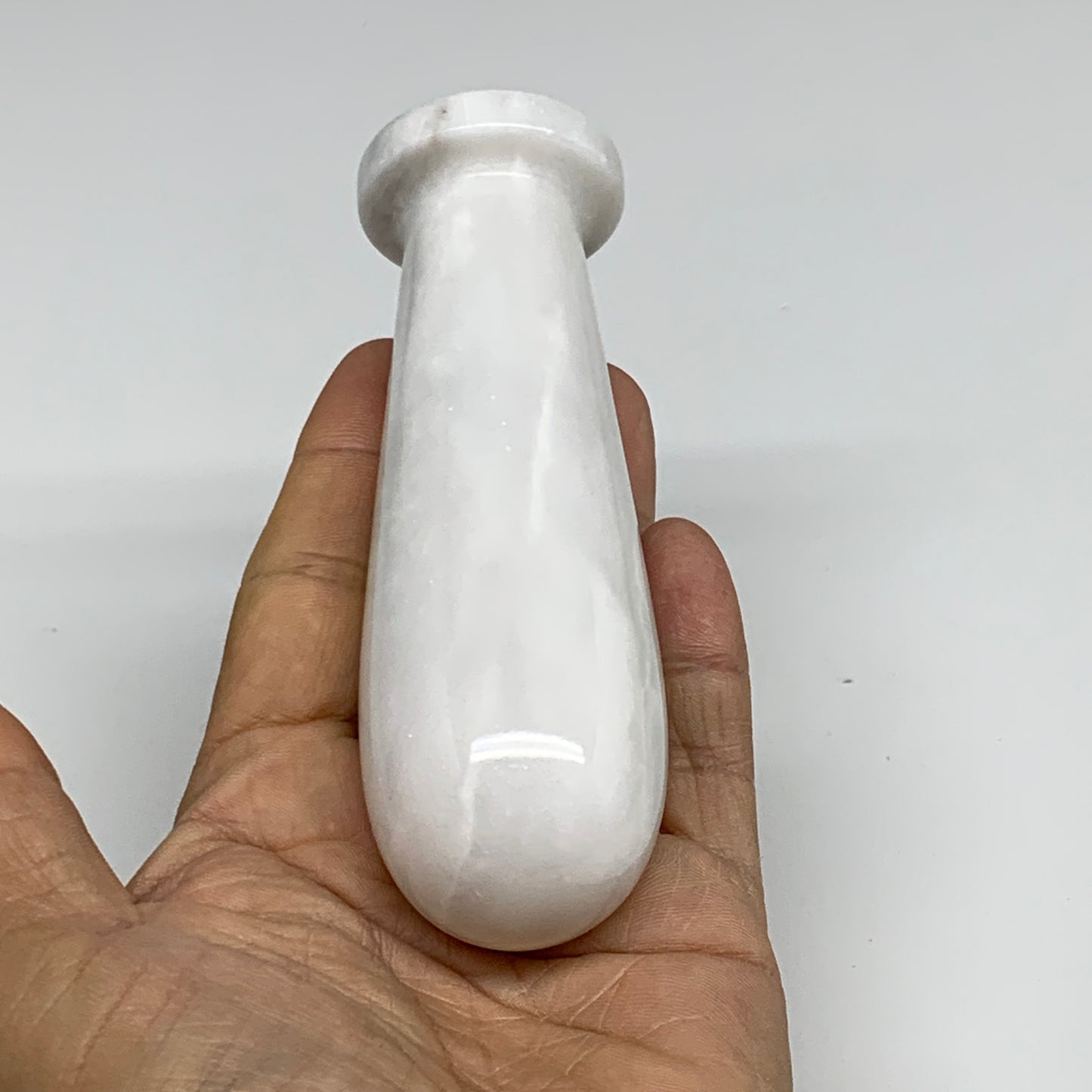 2.16 lbs, 3.8"x3.7", Natural Marble Crystal Pestle and Mortar Handmade, B32530