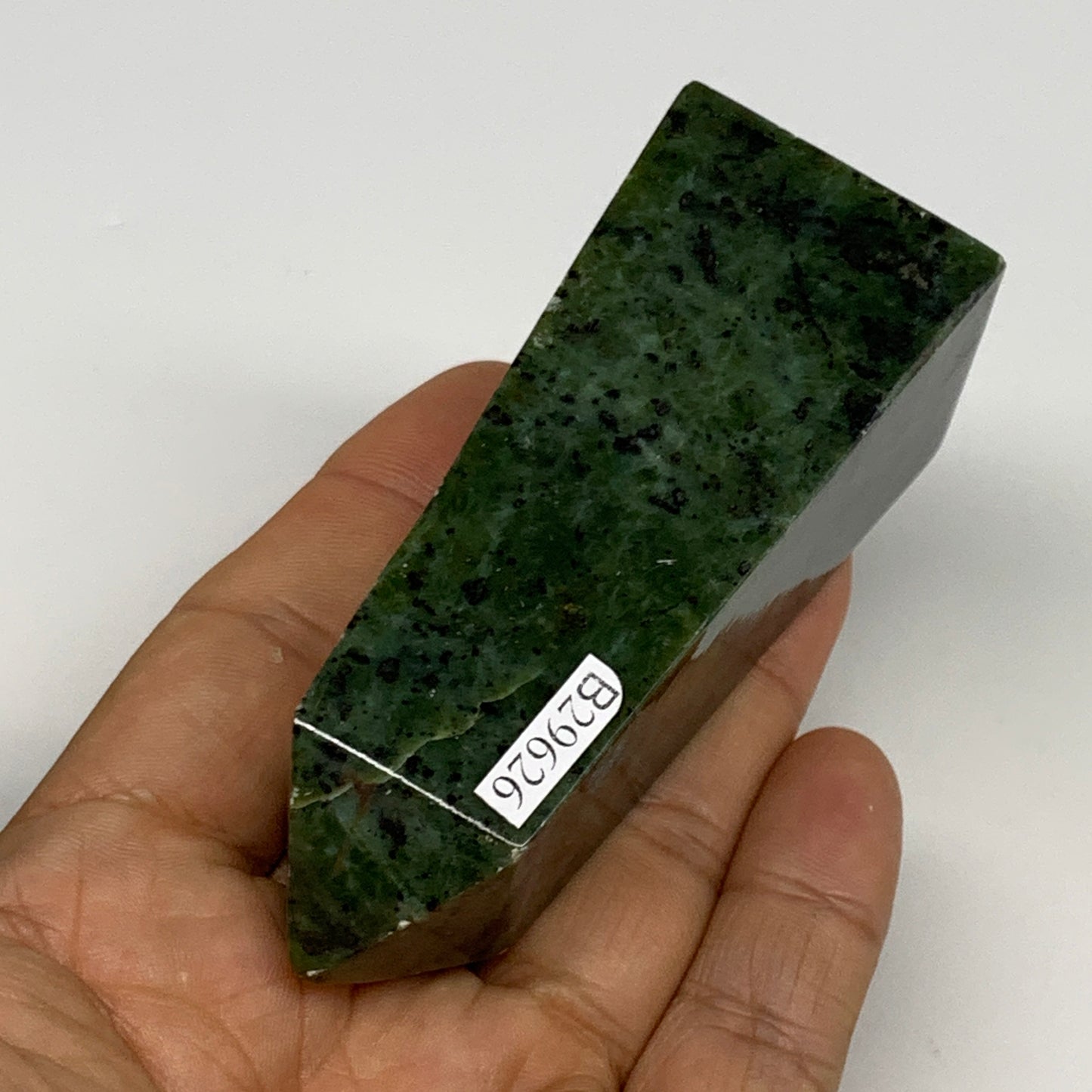 146g, 3.3"x1.3"x1.3", Serpentine Point Tower Obelisk Crystal @Pakistan, B29626