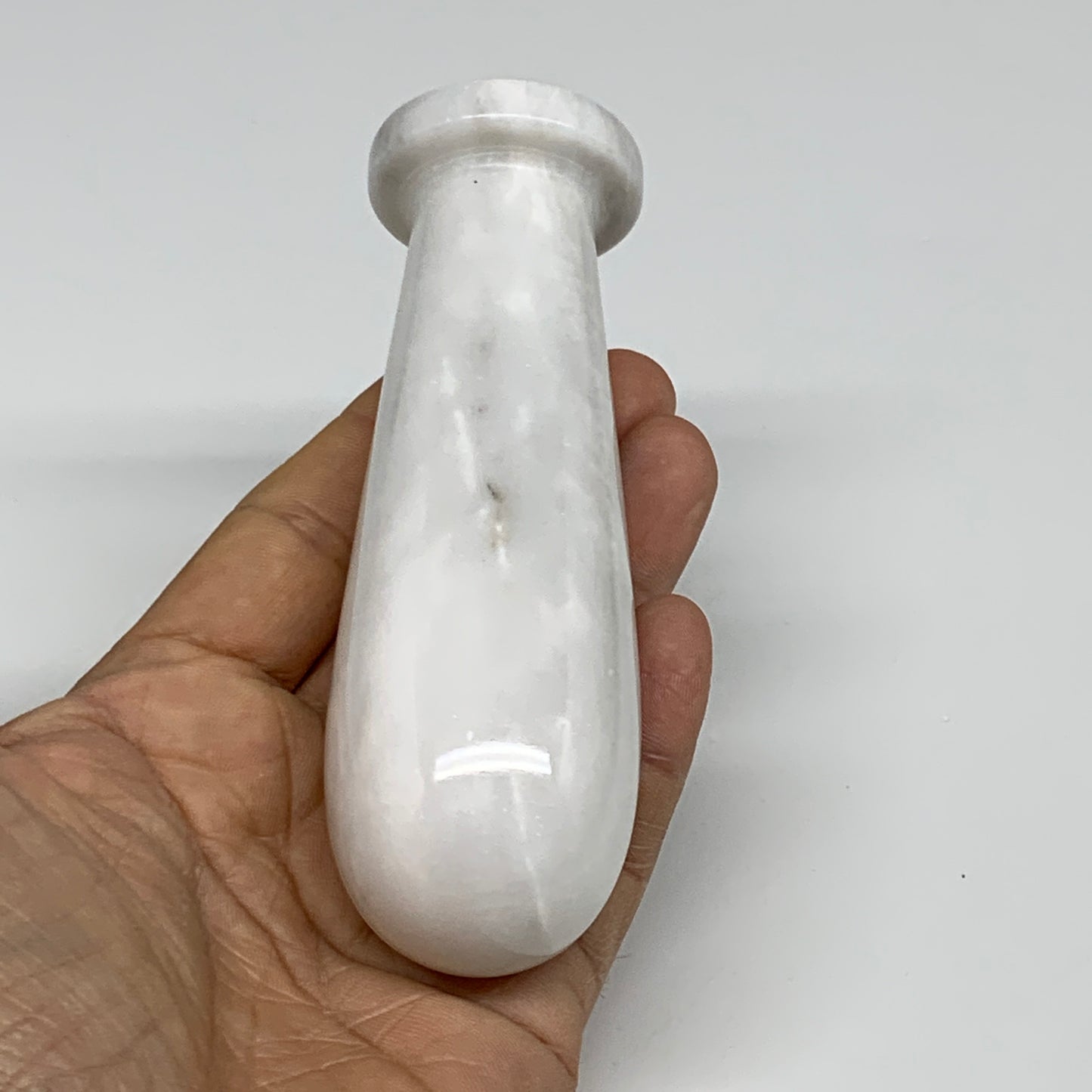 2.16 lbs, 3.8"x3.7", Natural Marble Crystal Pestle and Mortar Handmade, B32530
