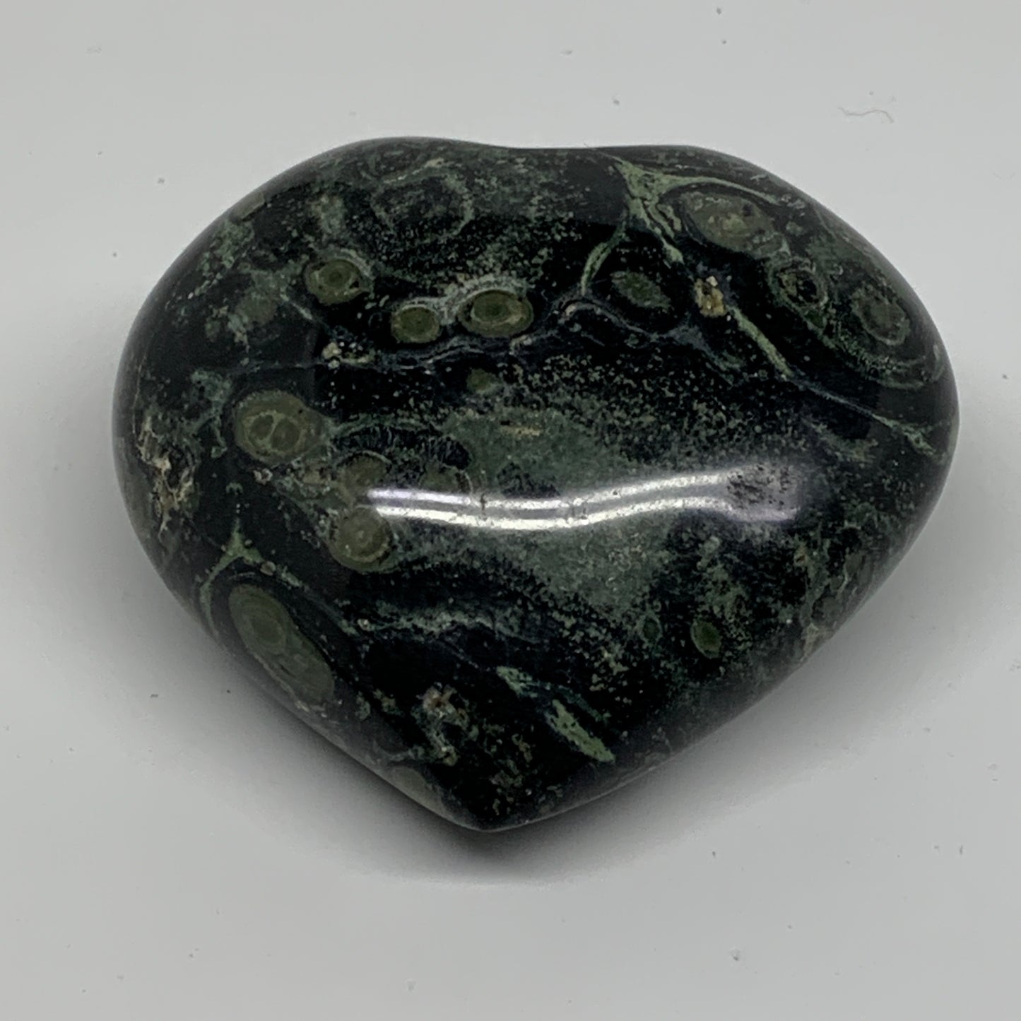 0.44 lbs, 2.4"x2.8"x1.3", Kambaba Jasper Heart Crocodile Polished Crystal, B3757