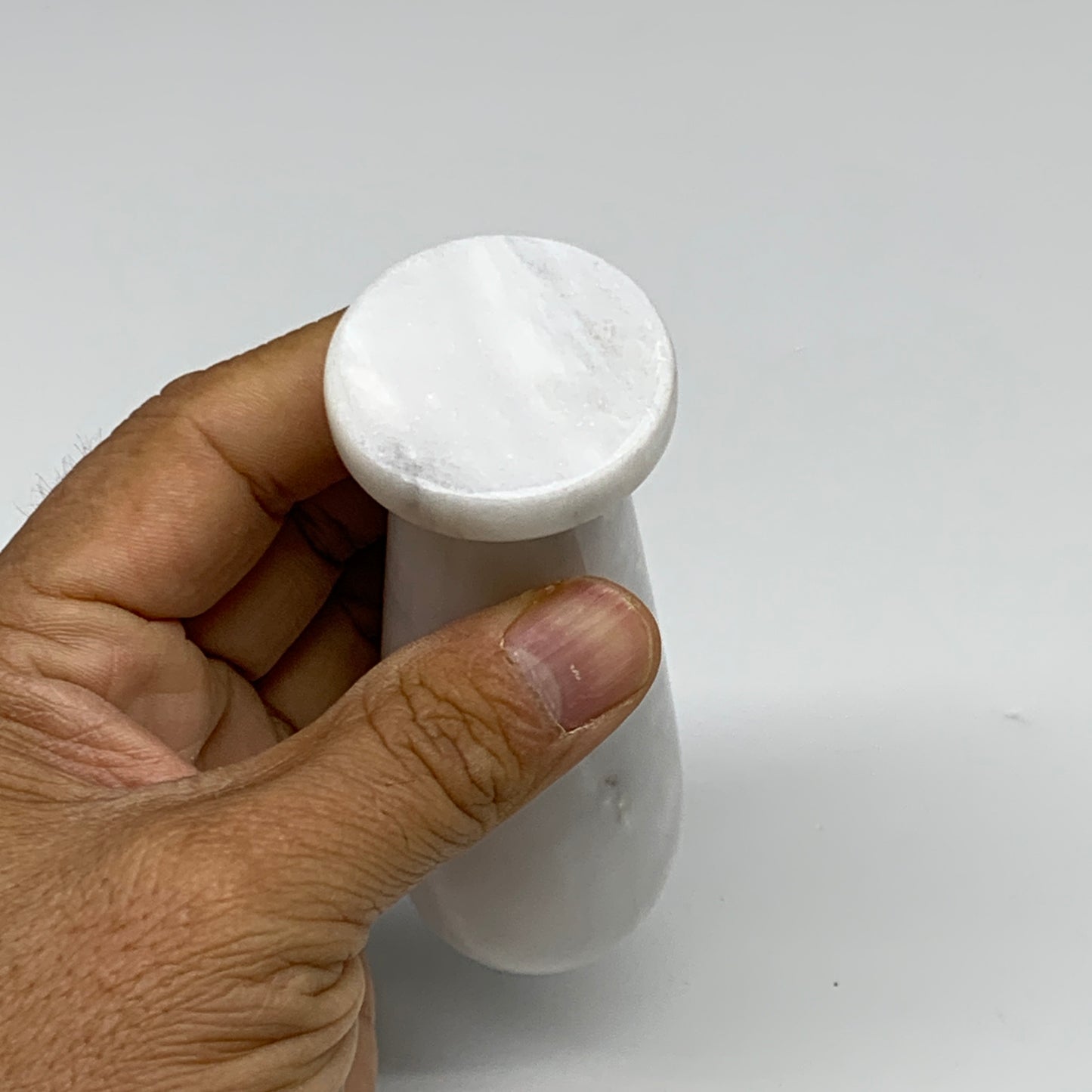 2.16 lbs, 3.8"x3.7", Natural Marble Crystal Pestle and Mortar Handmade, B32530