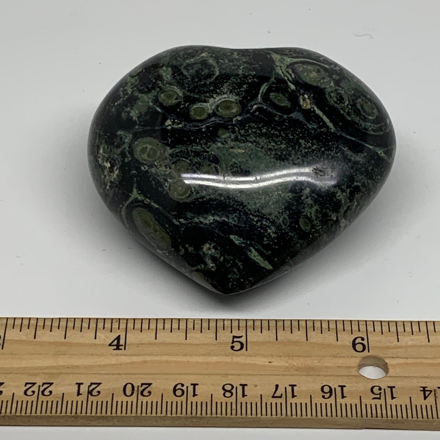 0.44 lbs, 2.4"x2.8"x1.3", Kambaba Jasper Heart Crocodile Polished Crystal, B3757
