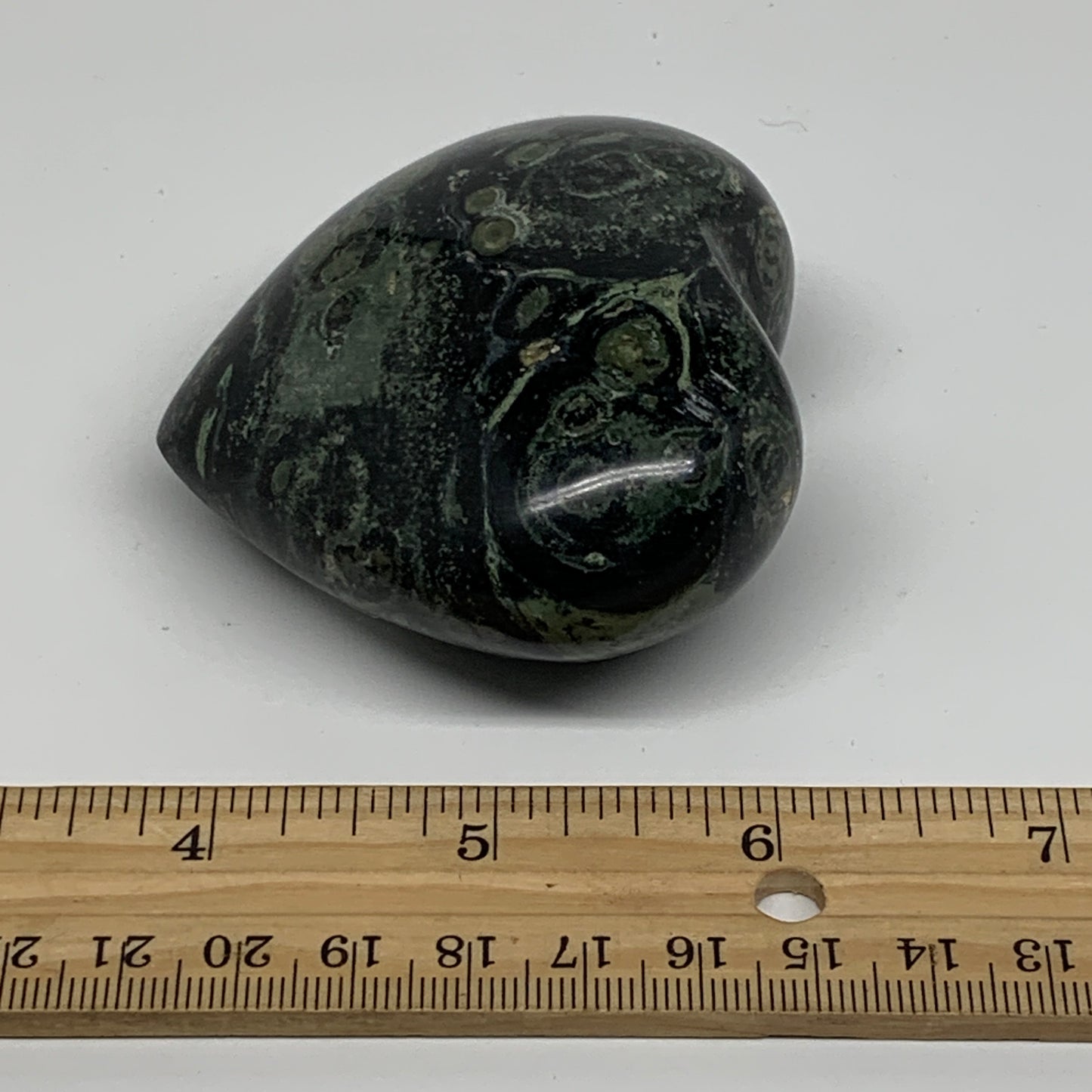 0.44 lbs, 2.4"x2.8"x1.3", Kambaba Jasper Heart Crocodile Polished Crystal, B3757