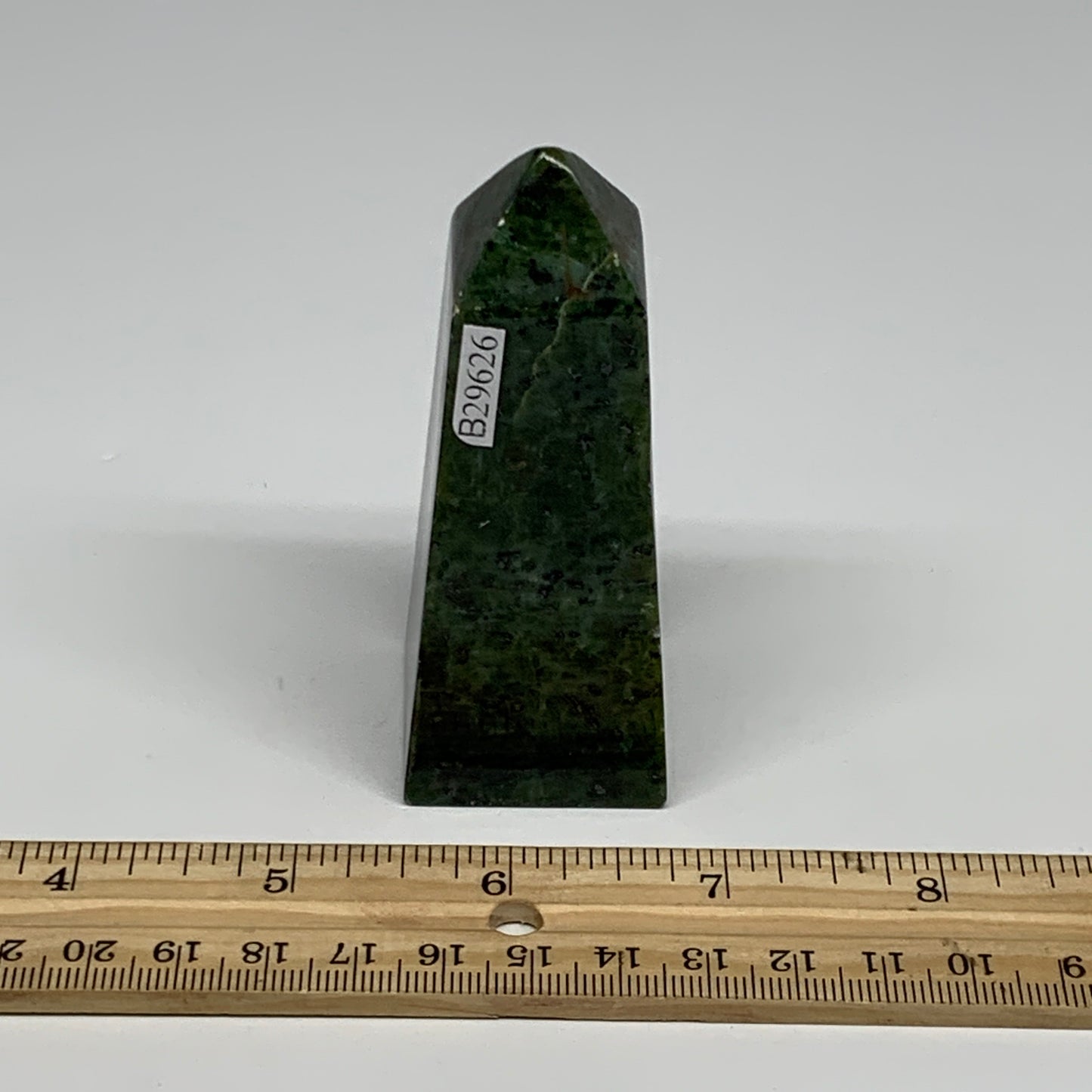 146g, 3.3"x1.3"x1.3", Serpentine Point Tower Obelisk Crystal @Pakistan, B29626