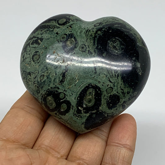 0.47 lbs, 2.5"x2.7"x1.3", Kambaba Jasper Heart Crocodile Polished Crystal, B3757