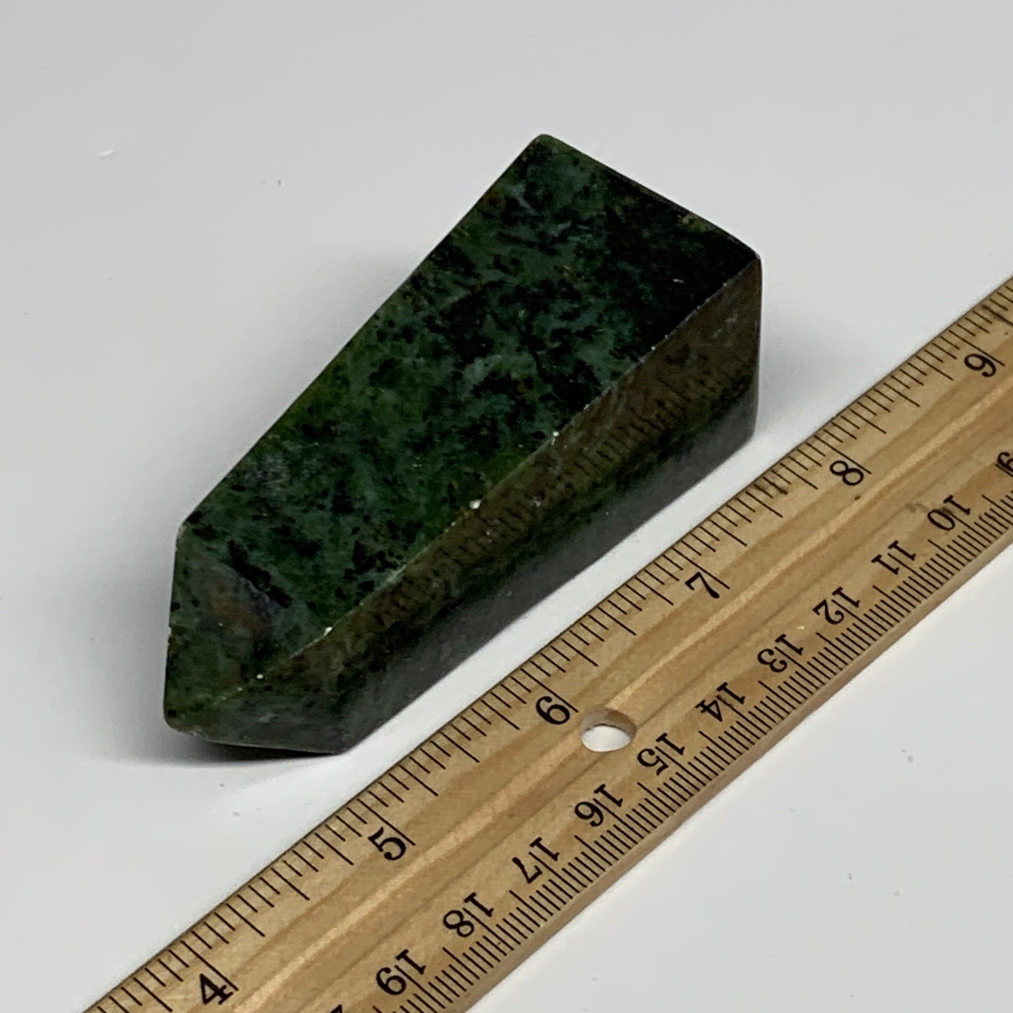 146g, 3.3"x1.3"x1.3", Serpentine Point Tower Obelisk Crystal @Pakistan, B29626