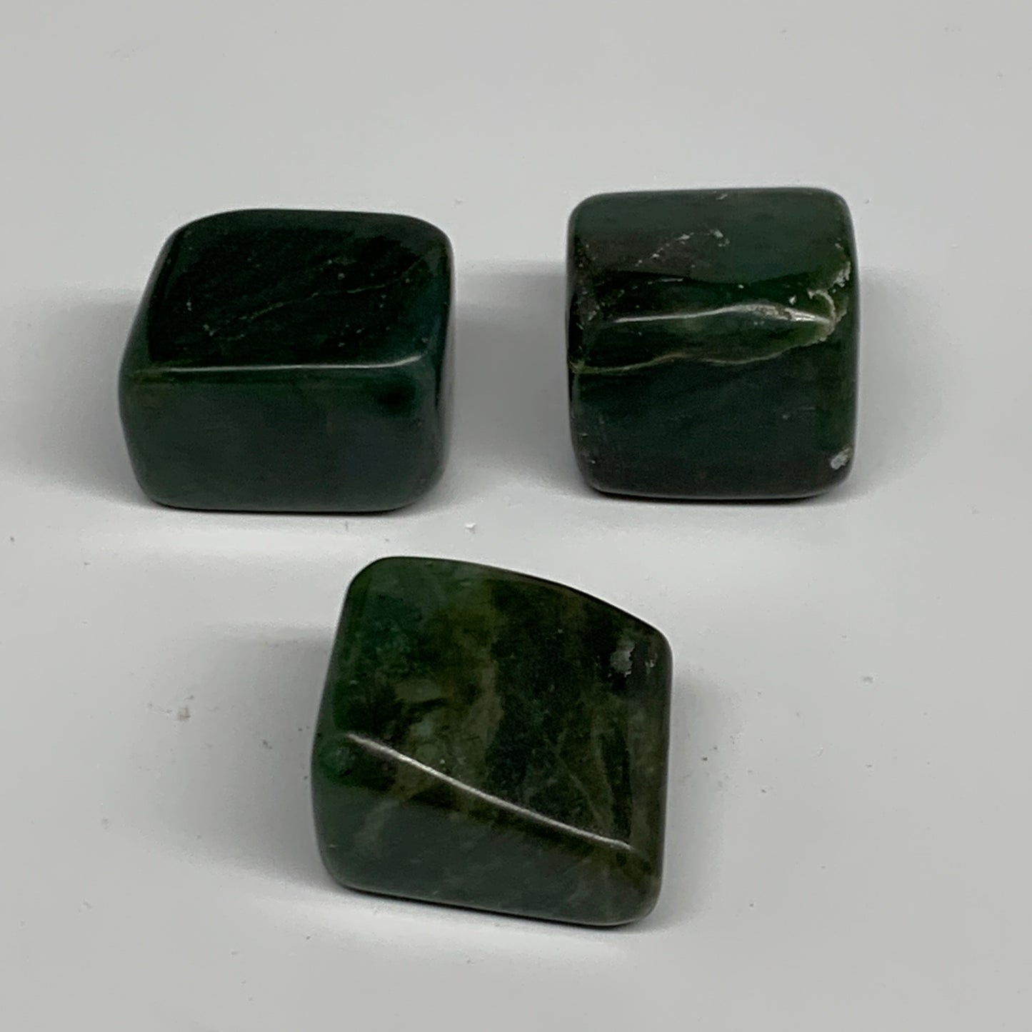 169.9g, 1.2"-1.4", 3pcs, Natural Nephrite Jade Tumbled Stone @Afghanistan,B31897