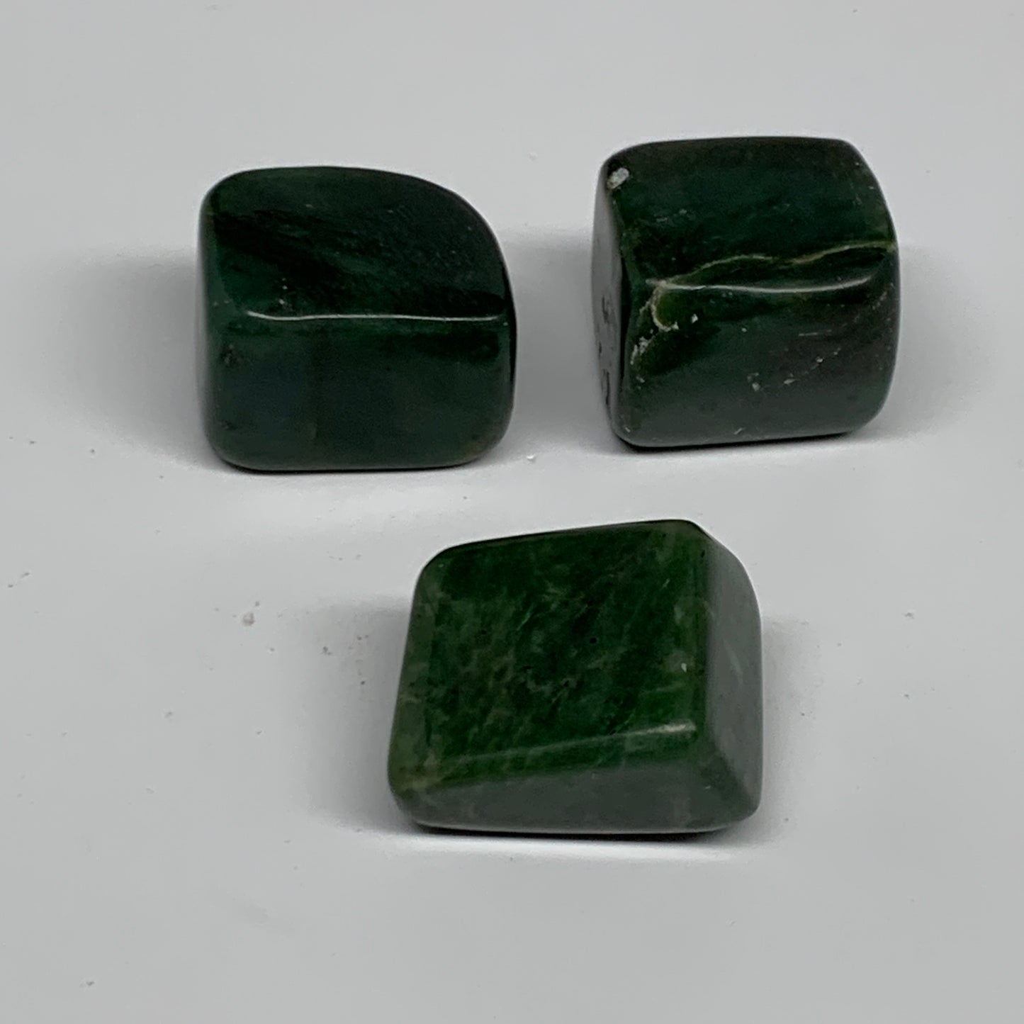 169.9g, 1.2"-1.4", 3pcs, Natural Nephrite Jade Tumbled Stone @Afghanistan,B31897