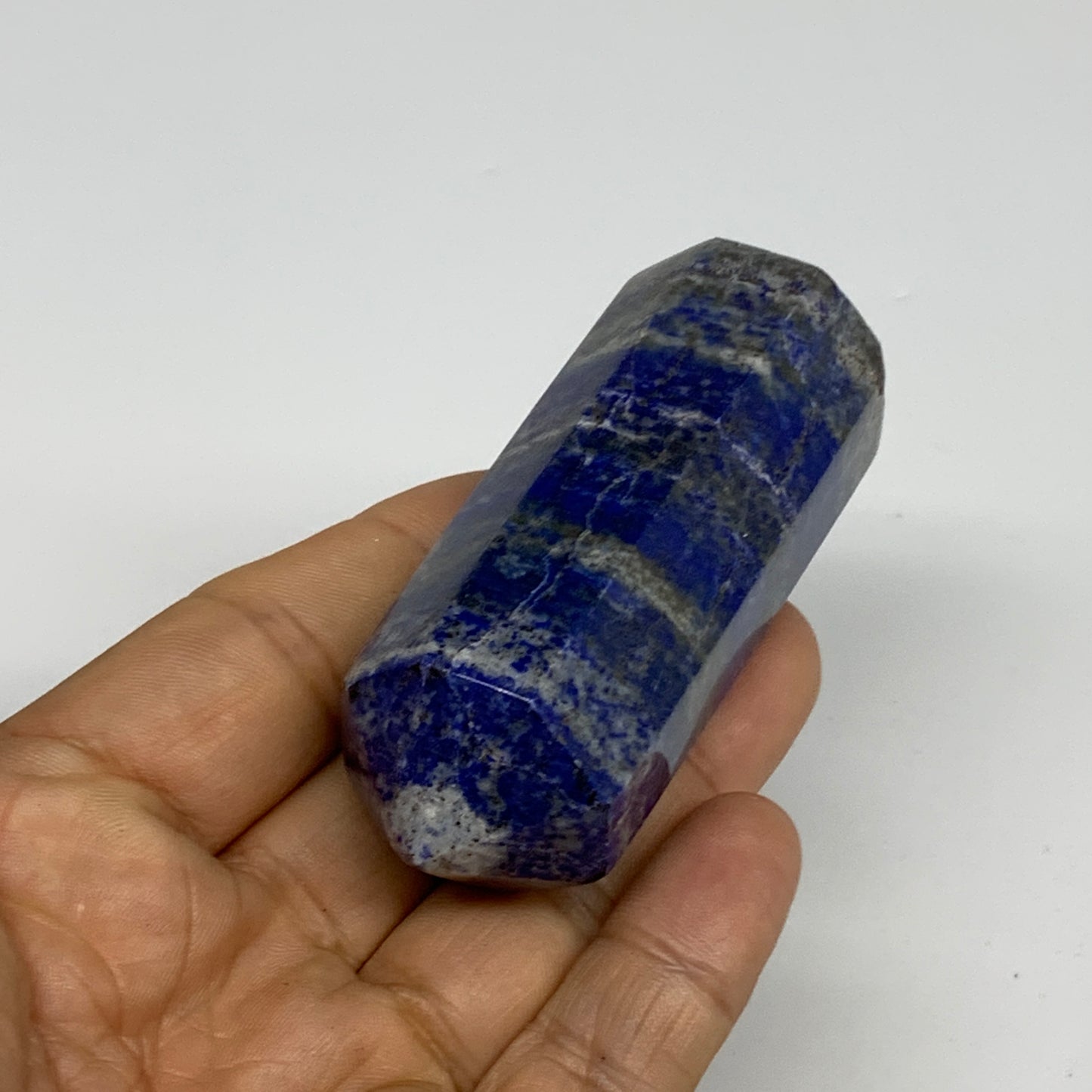 134.6g, 2.9"x1.1", Natural Lapis Lazuli Tower Point Obelisk Afghanistan,B30377