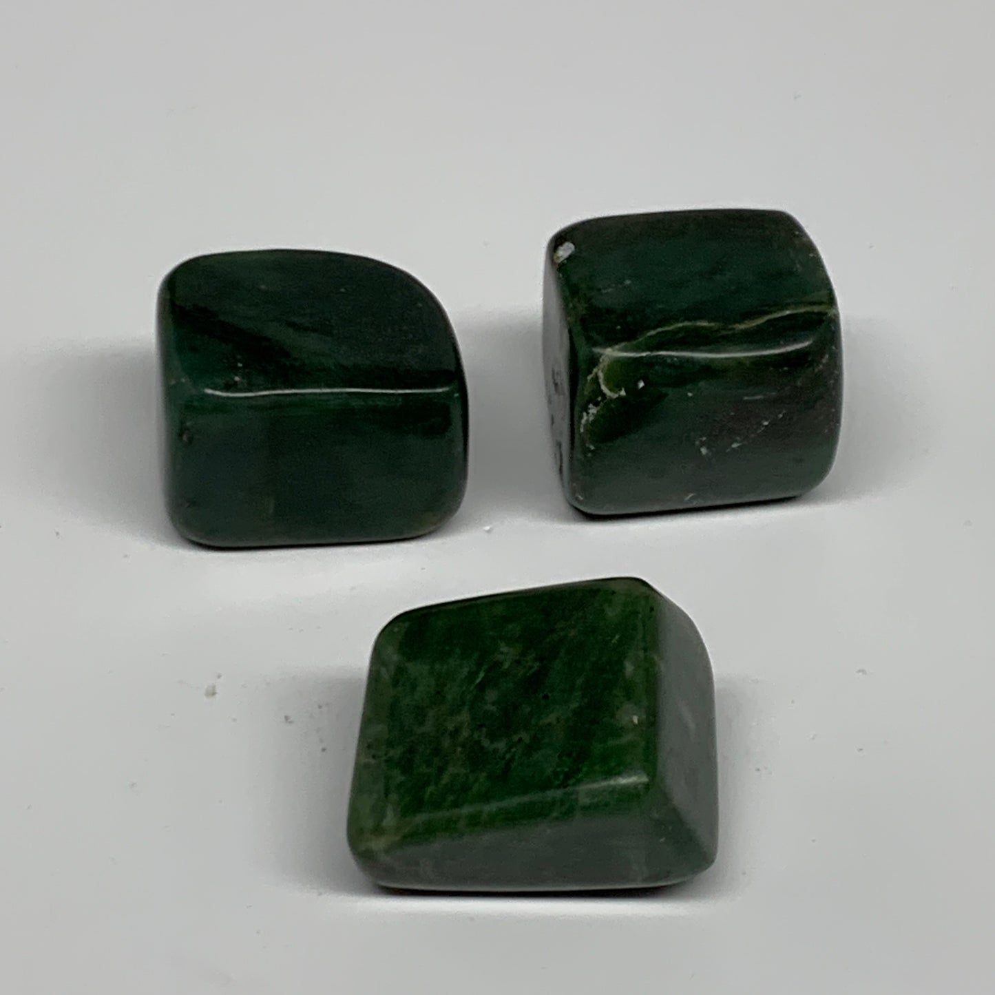169.9g, 1.2"-1.4", 3pcs, Natural Nephrite Jade Tumbled Stone @Afghanistan,B31897