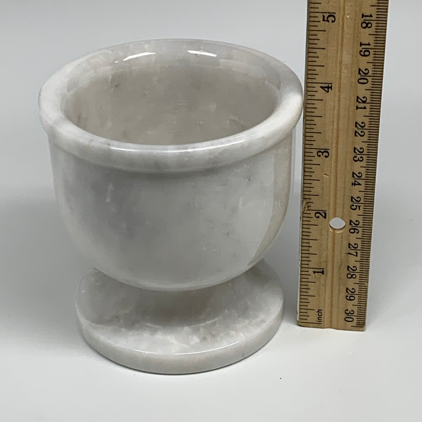 2.16 lbs, 3.8"x3.7", Natural Marble Crystal Pestle and Mortar Handmade, B32530