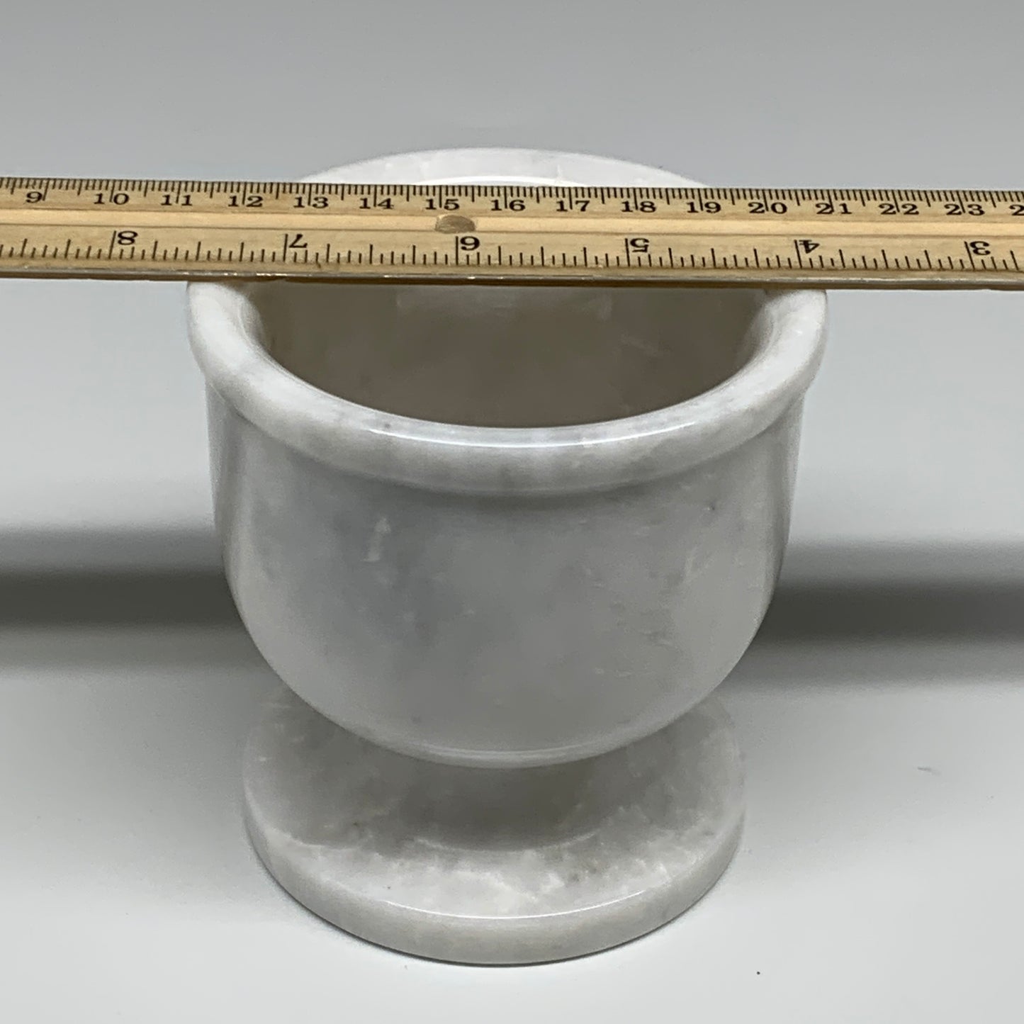2.16 lbs, 3.8"x3.7", Natural Marble Crystal Pestle and Mortar Handmade, B32530
