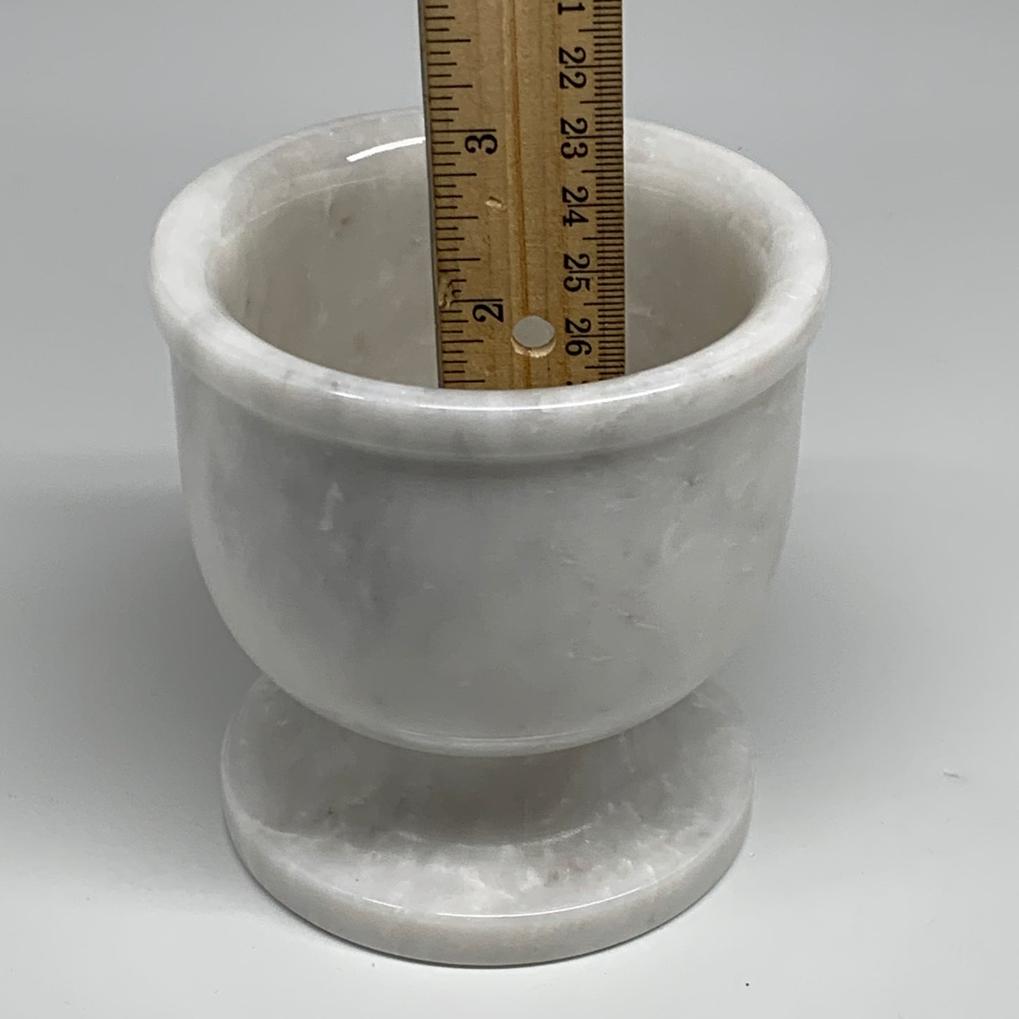 2.16 lbs, 3.8"x3.7", Natural Marble Crystal Pestle and Mortar Handmade, B32530