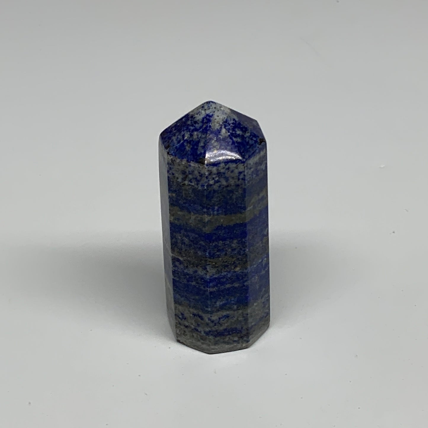 134.6g, 2.9"x1.1", Natural Lapis Lazuli Tower Point Obelisk Afghanistan,B30377