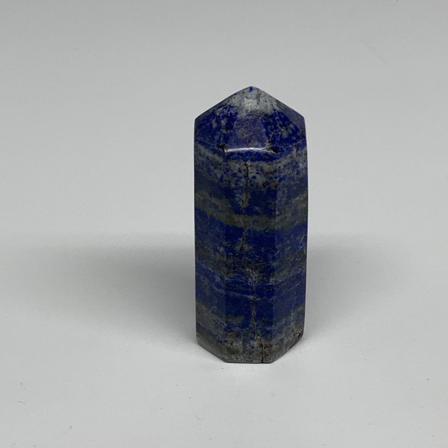134.6g, 2.9"x1.1", Natural Lapis Lazuli Tower Point Obelisk Afghanistan,B30377