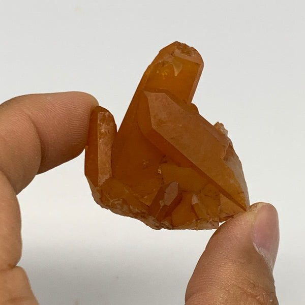 30.3g, 1.5"x1.6"x1.3", Orange Quartz Cluster Crystal Terminated @Brazil, B28893