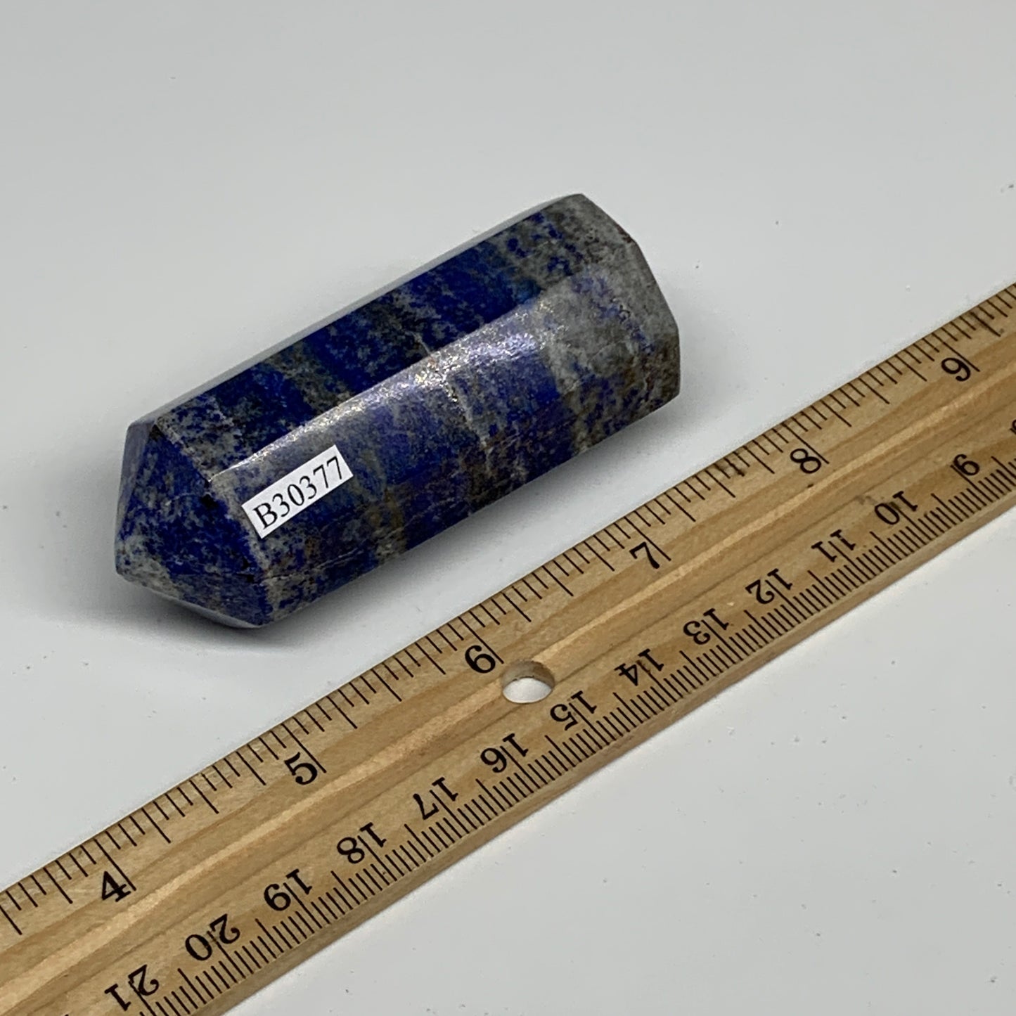 134.6g, 2.9"x1.1", Natural Lapis Lazuli Tower Point Obelisk Afghanistan,B30377