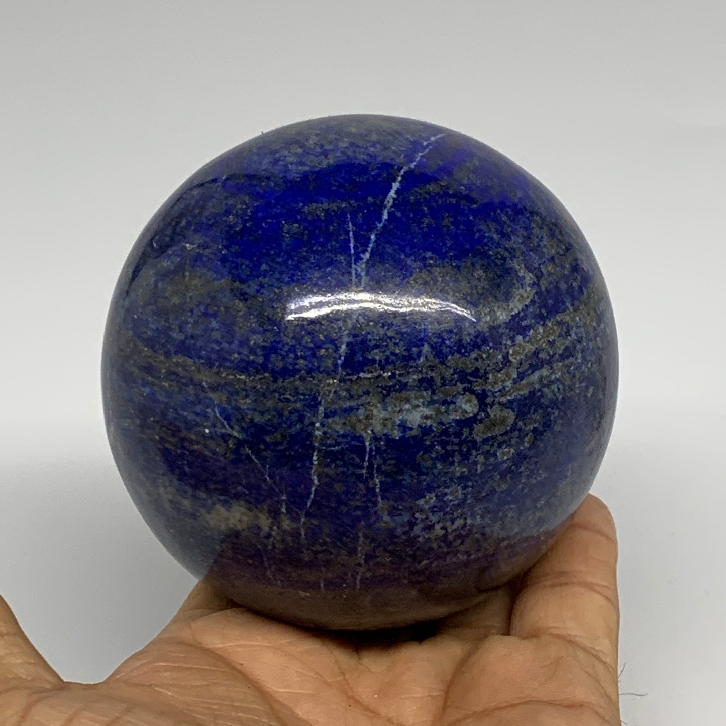 1.99 lbs, 3.3" (83mm), Lapis Lazuli Sphere Ball Gemstone @Afghanistan, B33198