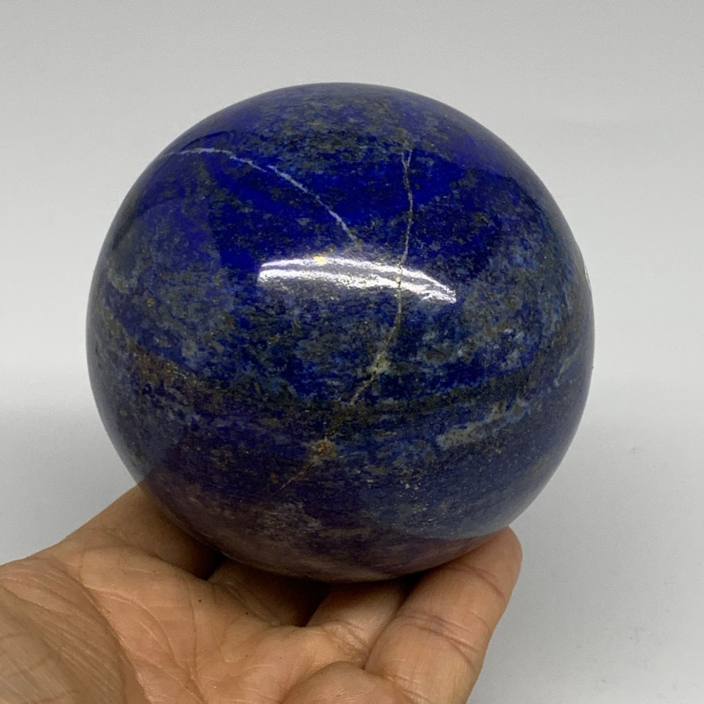 1.99 lbs, 3.3" (83mm), Lapis Lazuli Sphere Ball Gemstone @Afghanistan, B33198
