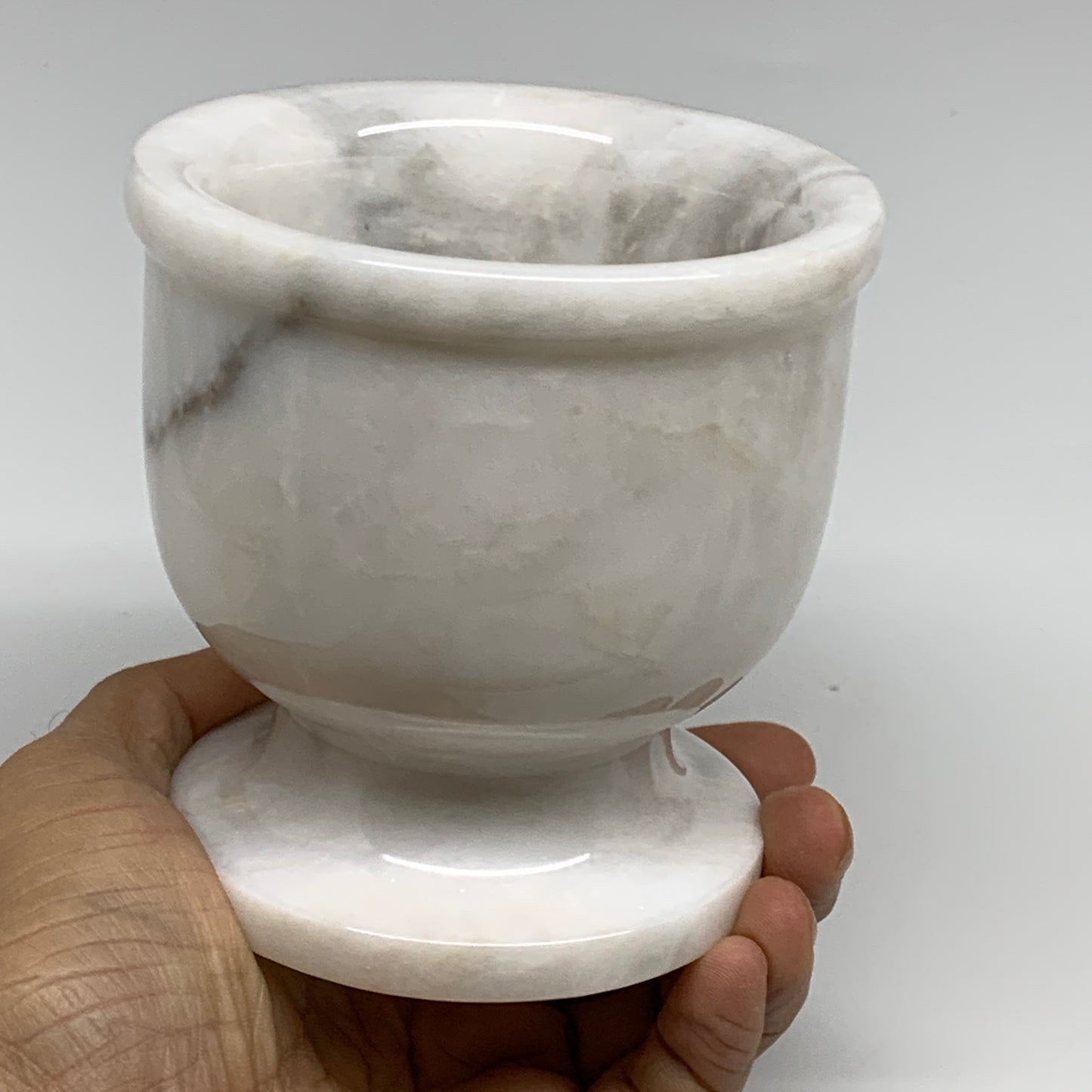 2.3 lbs, 4"x3.8", Natural Marble Crystal Pestle and Mortar Handmade, B32531