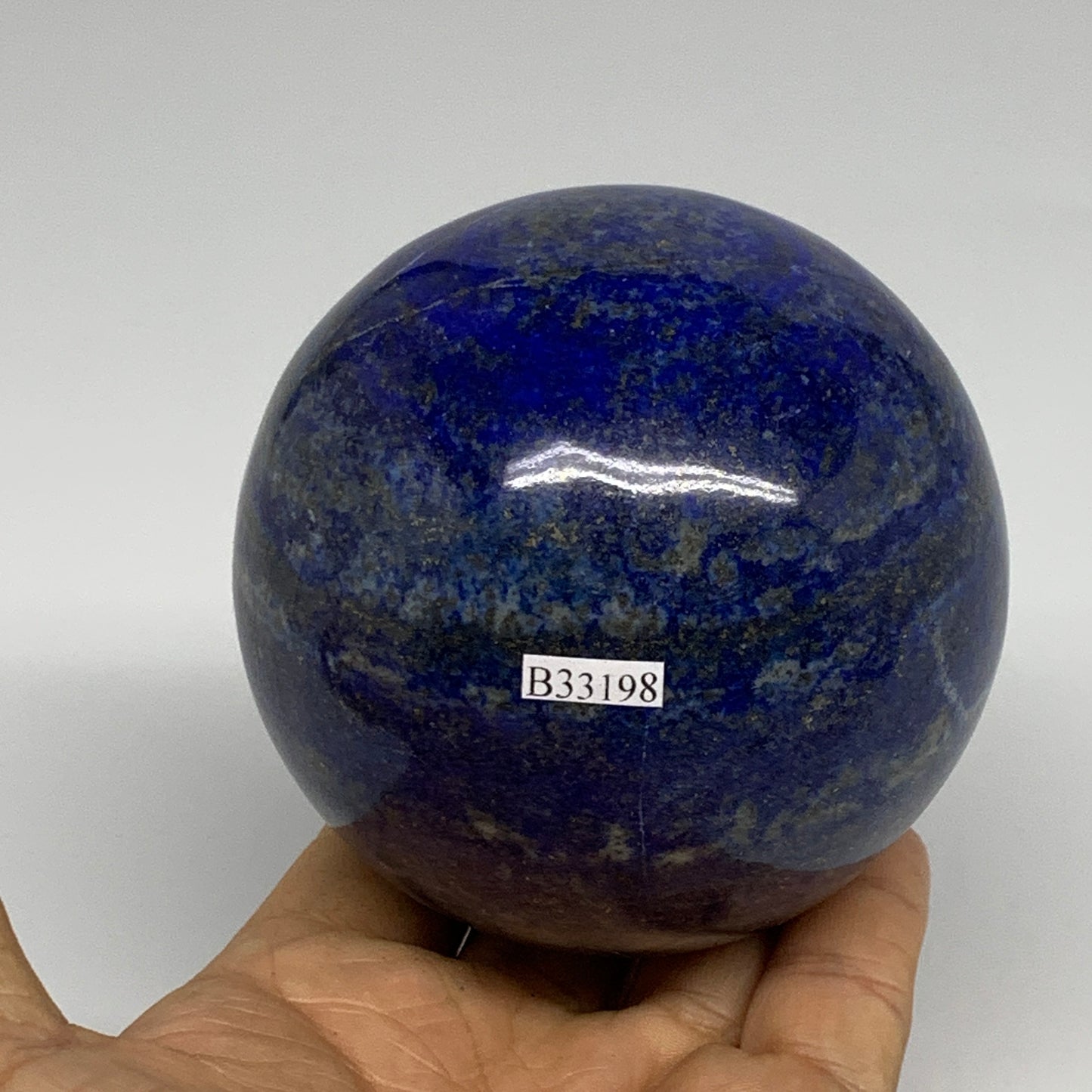 1.99 lbs, 3.3" (83mm), Lapis Lazuli Sphere Ball Gemstone @Afghanistan, B33198