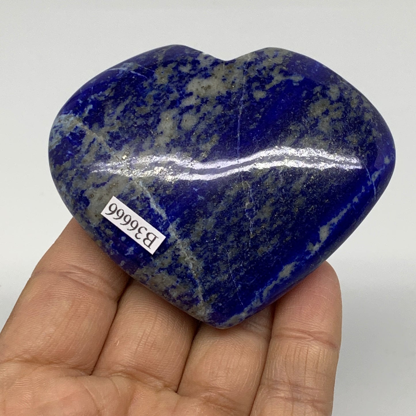 0.33 lbs, 2.6"x3"x0.9", Natural Lapis Lazuli Heart Polished Crystal, B36666