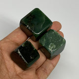 155.2g, 1"-1.2", 3pcs, Natural Nephrite Jade Tumbled Stone @Afghanistan,B31898