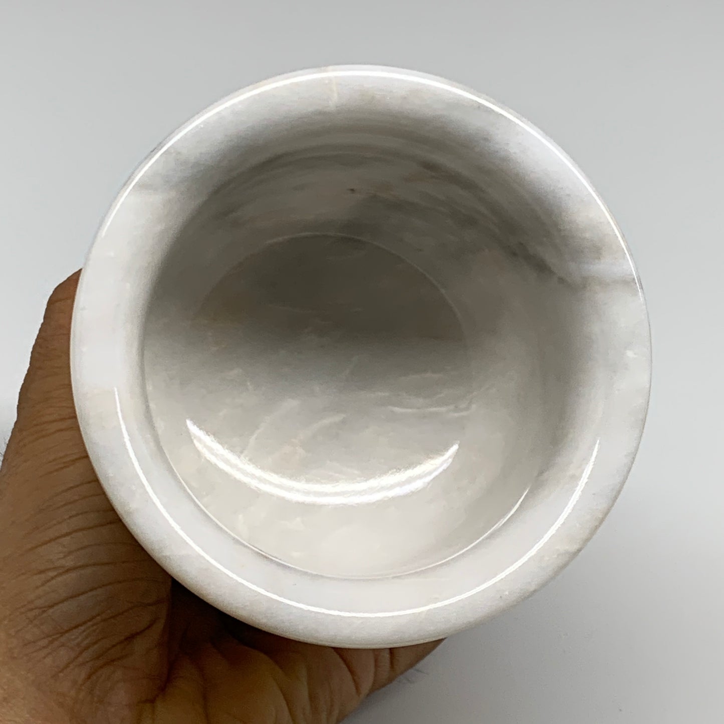 2.3 lbs, 4"x3.8", Natural Marble Crystal Pestle and Mortar Handmade, B32531