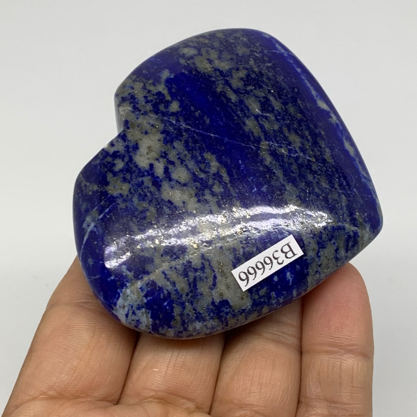 0.33 lbs, 2.6"x3"x0.9", Natural Lapis Lazuli Heart Polished Crystal, B36666