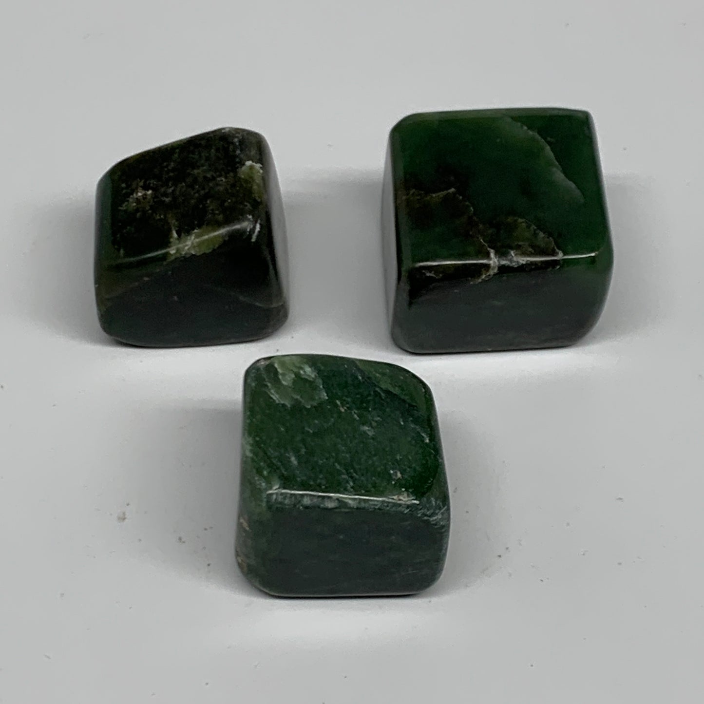 155.2g, 1"-1.2", 3pcs, Natural Nephrite Jade Tumbled Stone @Afghanistan,B31898