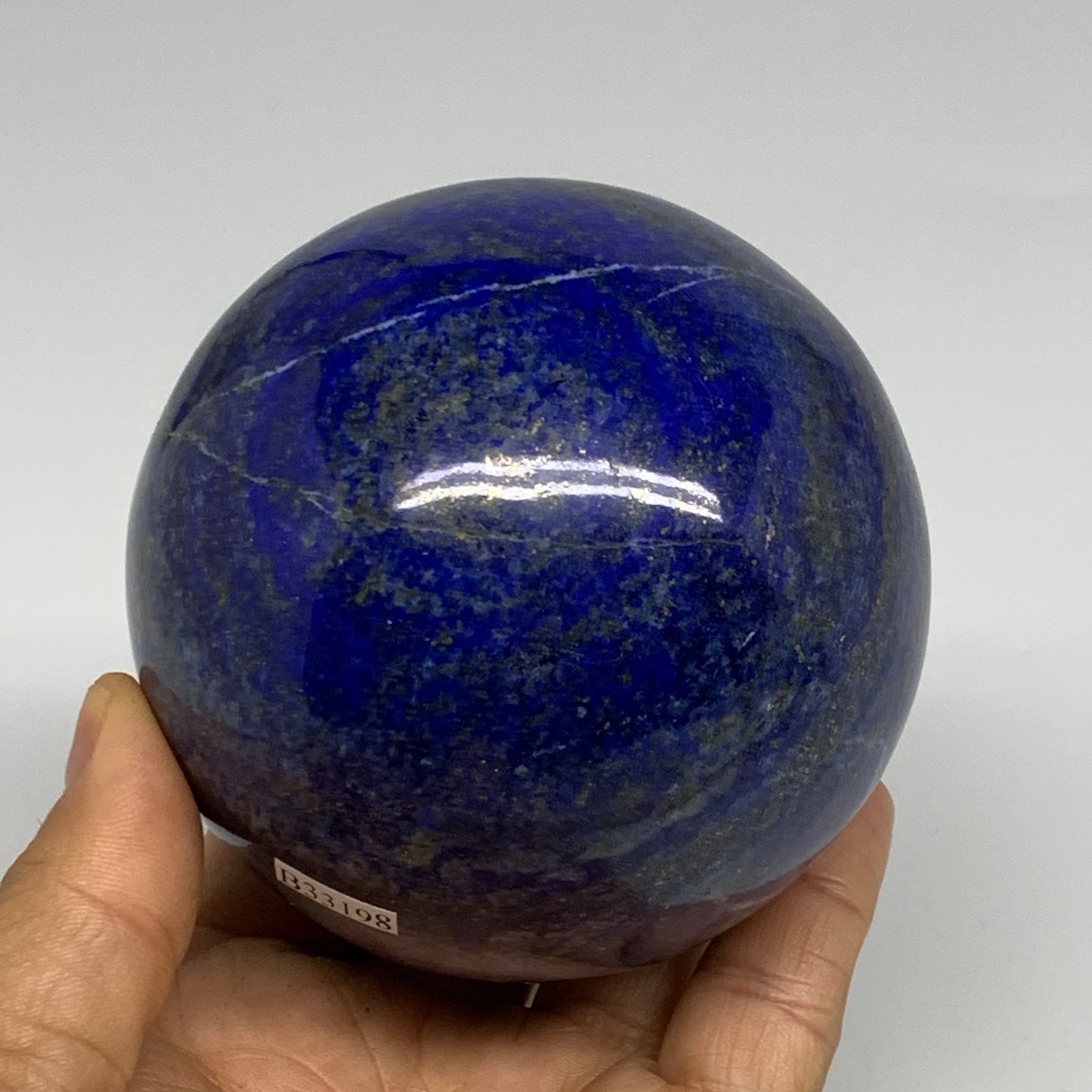 1.99 lbs, 3.3" (83mm), Lapis Lazuli Sphere Ball Gemstone @Afghanistan, B33198