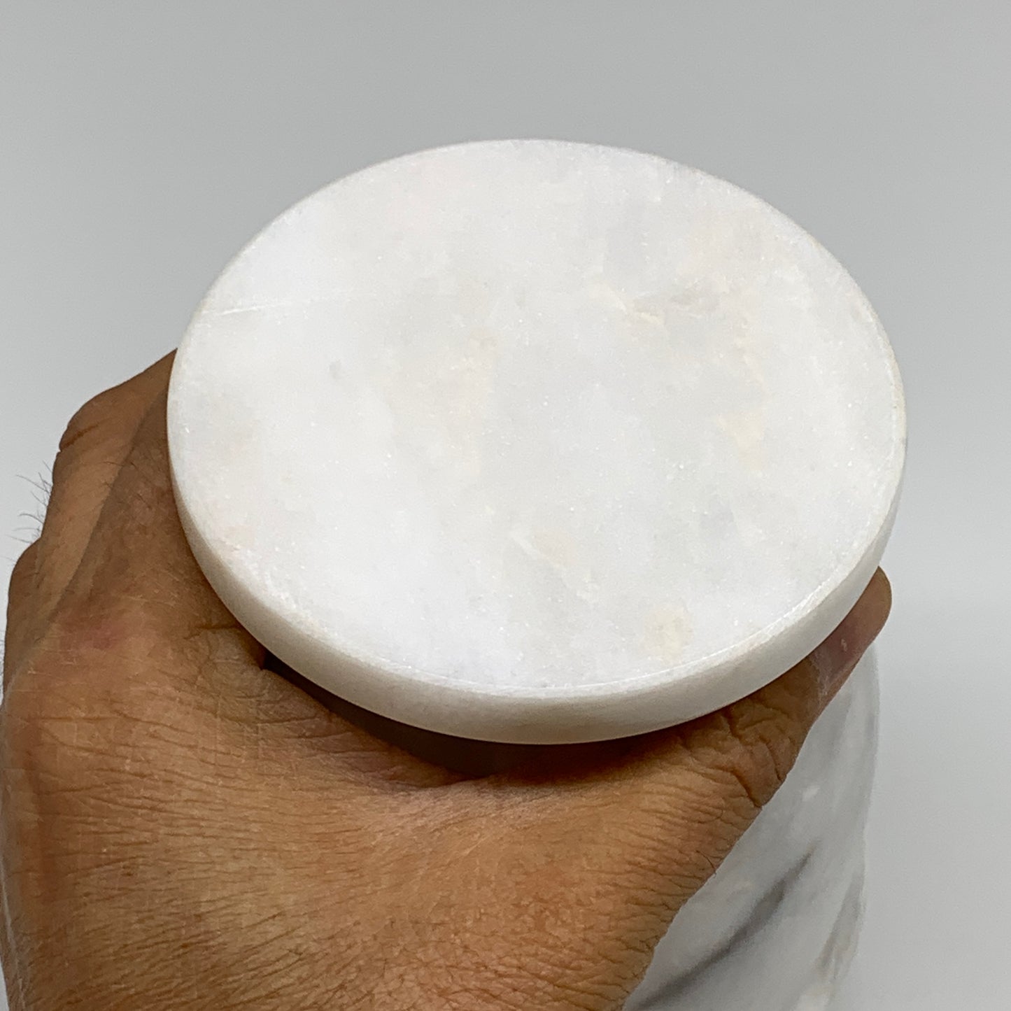 2.3 lbs, 4"x3.8", Natural Marble Crystal Pestle and Mortar Handmade, B32531