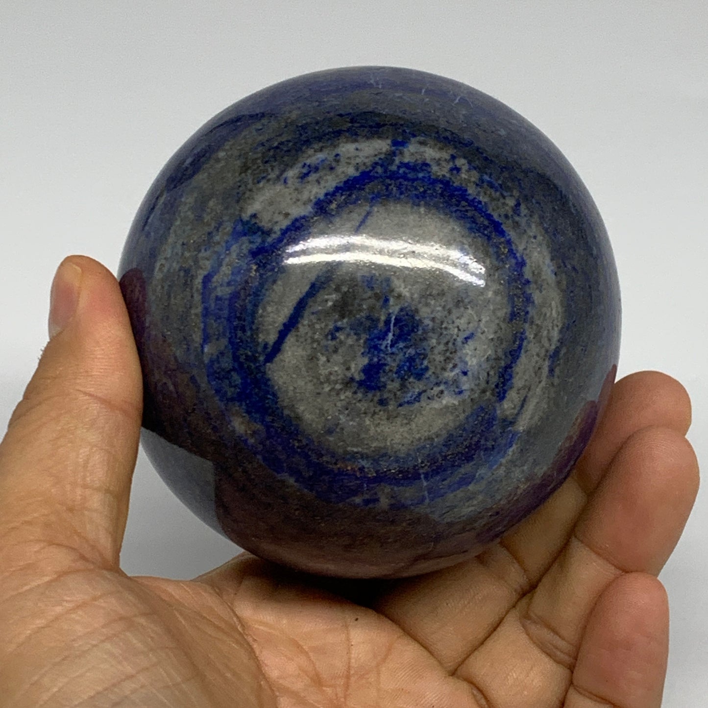 1.99 lbs, 3.3" (83mm), Lapis Lazuli Sphere Ball Gemstone @Afghanistan, B33198