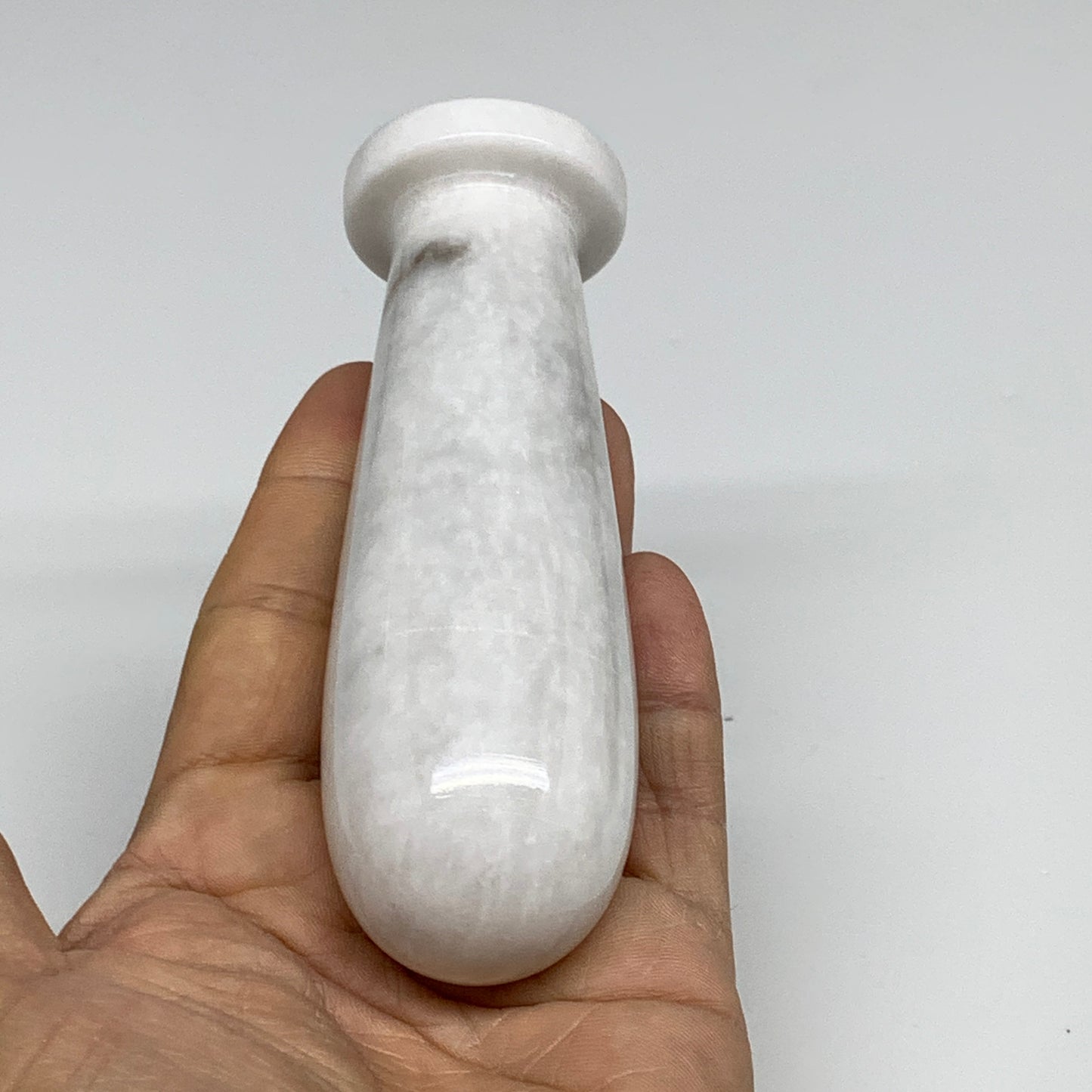 2.3 lbs, 4"x3.8", Natural Marble Crystal Pestle and Mortar Handmade, B32531