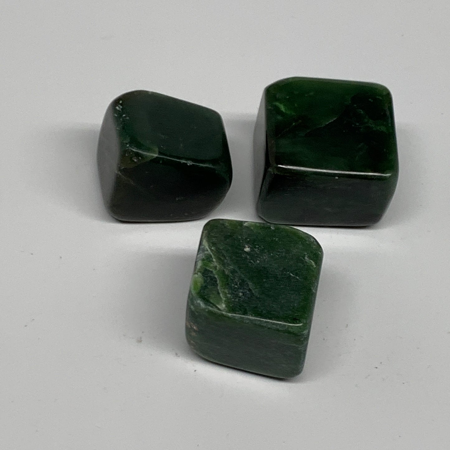 155.2g, 1"-1.2", 3pcs, Natural Nephrite Jade Tumbled Stone @Afghanistan,B31898