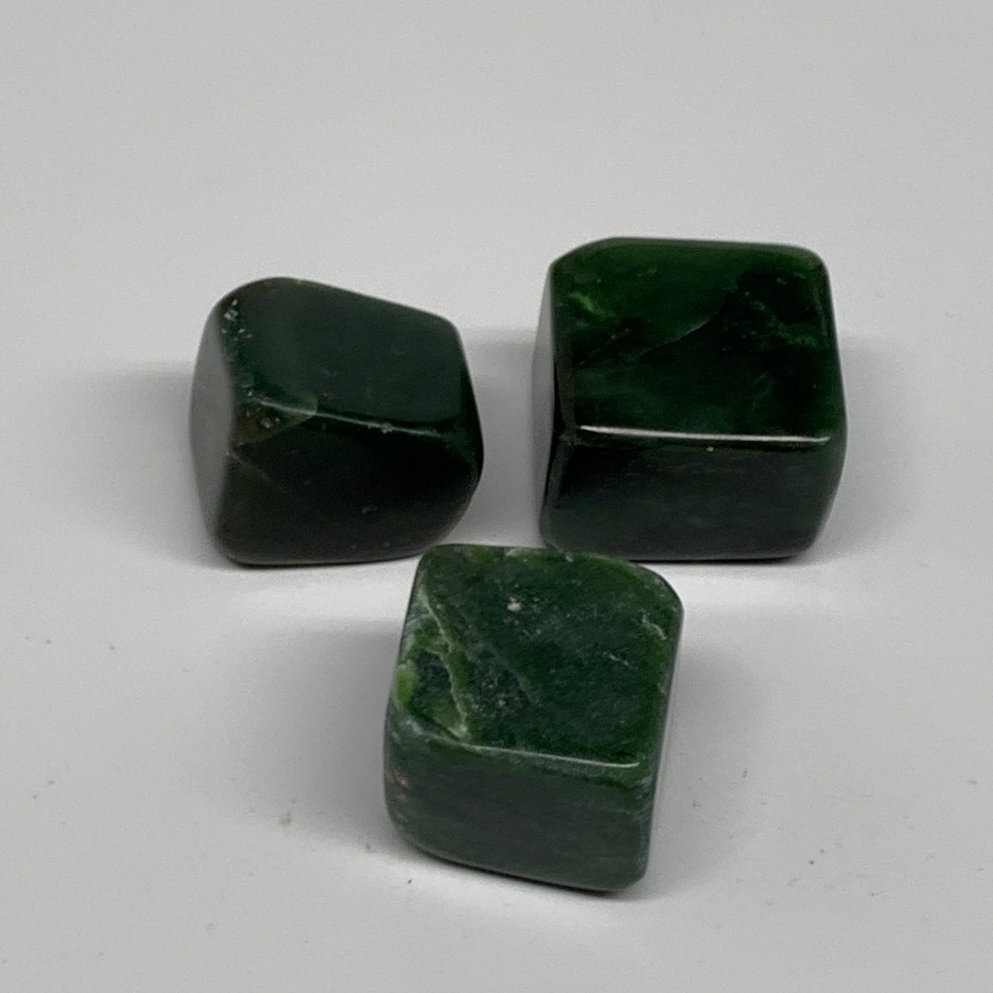 155.2g, 1"-1.2", 3pcs, Natural Nephrite Jade Tumbled Stone @Afghanistan,B31898
