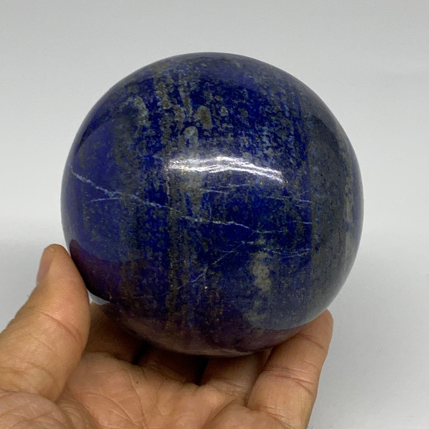 1.99 lbs, 3.3" (83mm), Lapis Lazuli Sphere Ball Gemstone @Afghanistan, B33198