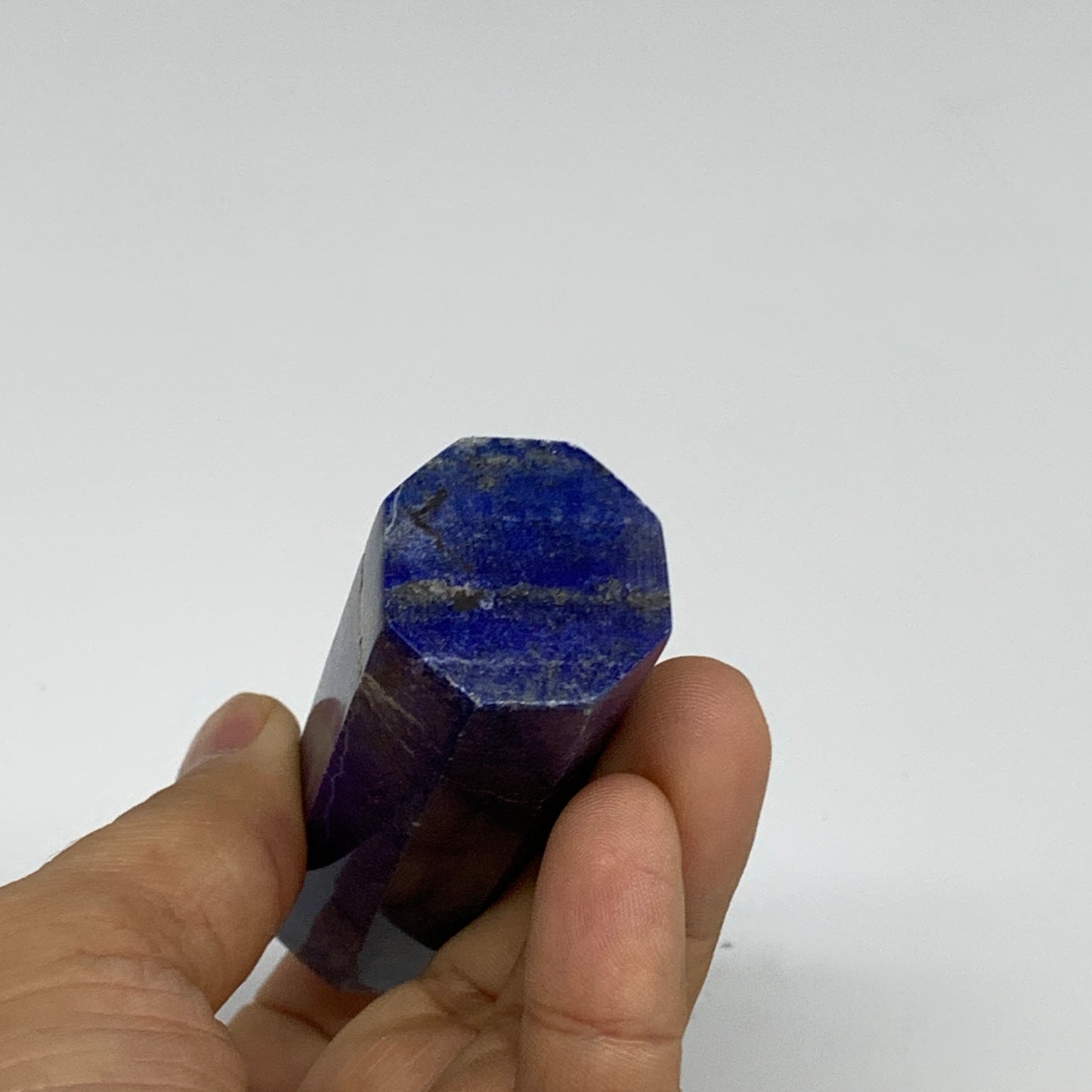 132.9g, 3.6"x1", Natural Lapis Lazuli Tower Point Obelisk Afghanistan,B30378