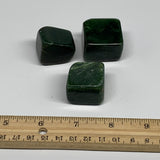 155.2g, 1"-1.2", 3pcs, Natural Nephrite Jade Tumbled Stone @Afghanistan,B31898