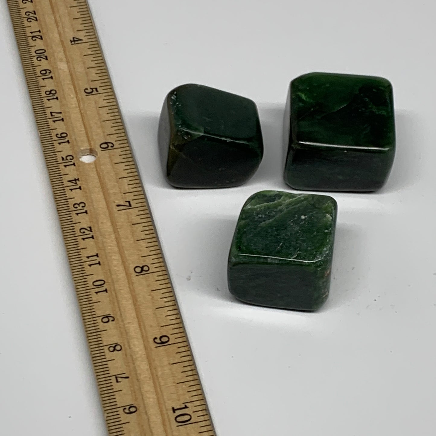 155.2g, 1"-1.2", 3pcs, Natural Nephrite Jade Tumbled Stone @Afghanistan,B31898