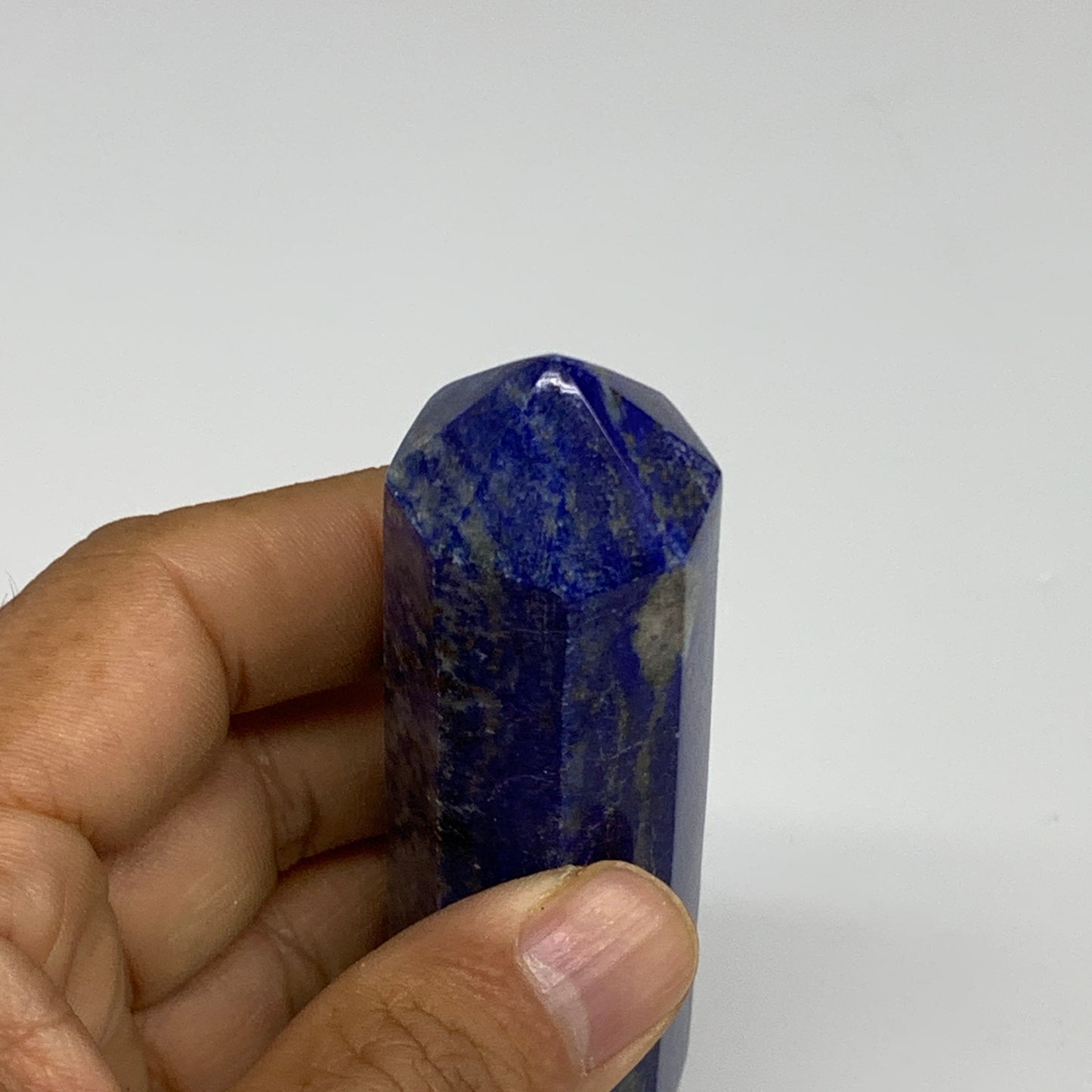 132.9g, 3.6"x1", Natural Lapis Lazuli Tower Point Obelisk Afghanistan,B30378
